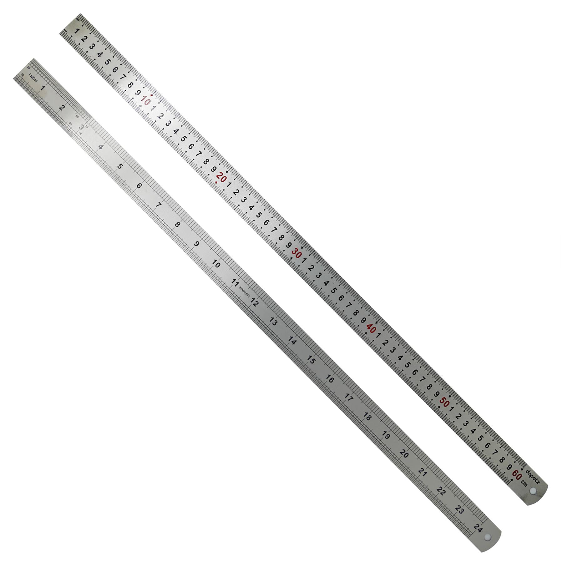 Stainless Steel Ruler Metal Rule Metric Imperial 24" / 600mm 60cm - Image 8