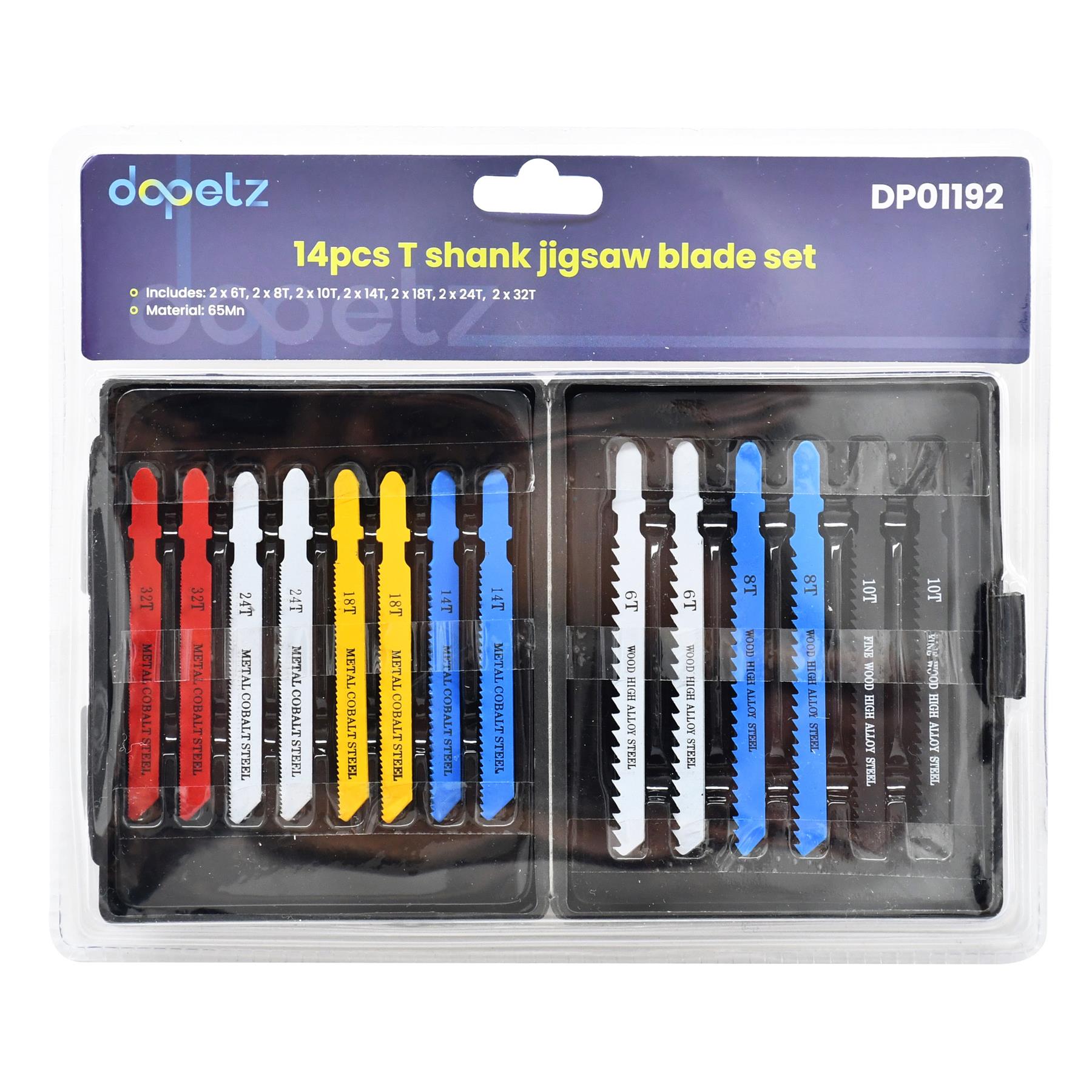 14Pc Assorted Jigsaw Blade Set, T Shank Fitting.Metal Plastic Wood Blades - Image 5