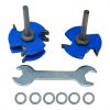 Tongue And Groove Router Bit 2PC Set 1/4" Shank T Type 3 Tooth Cutter Washers