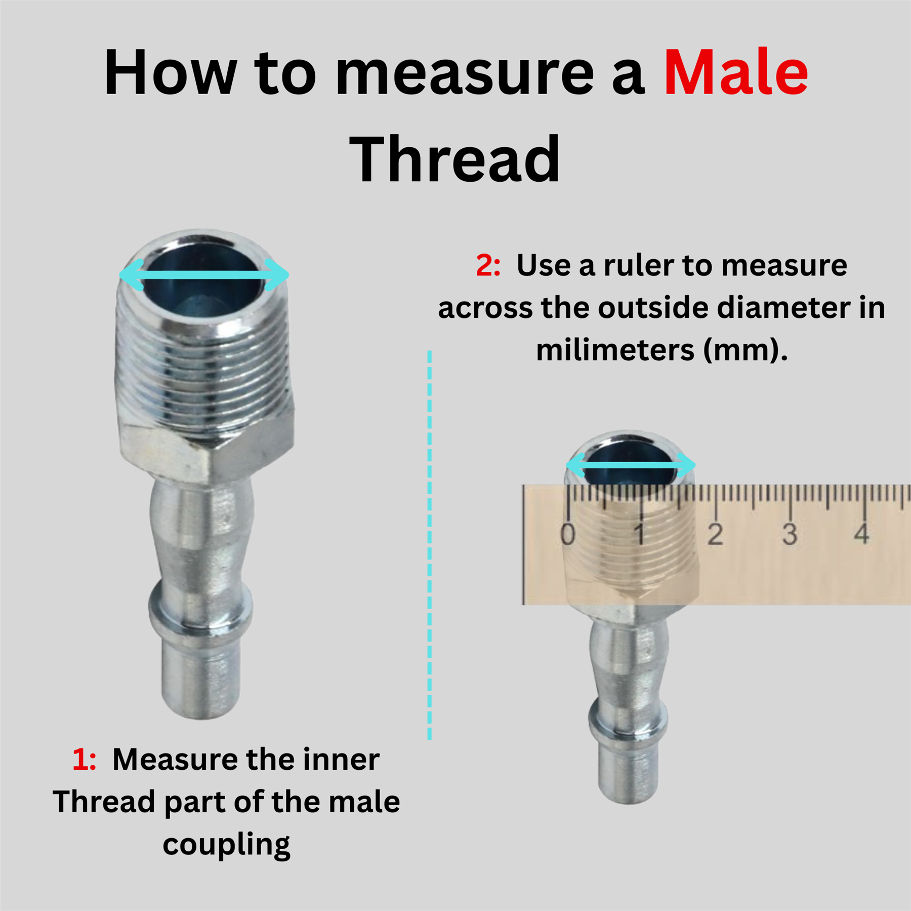 Male Euro Air Line Hose Fitting Connector Coupler Barb Bayonet Hose End 6mm - Image 6