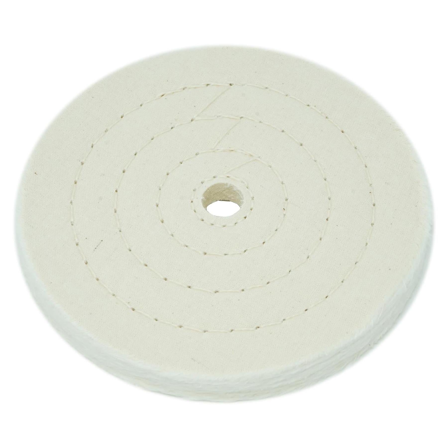 6'' Polishing Wheel 150mm Cotton Buffing Wheel 1/2'' Arbor for Bench Grinder Wood Metal Jewelry