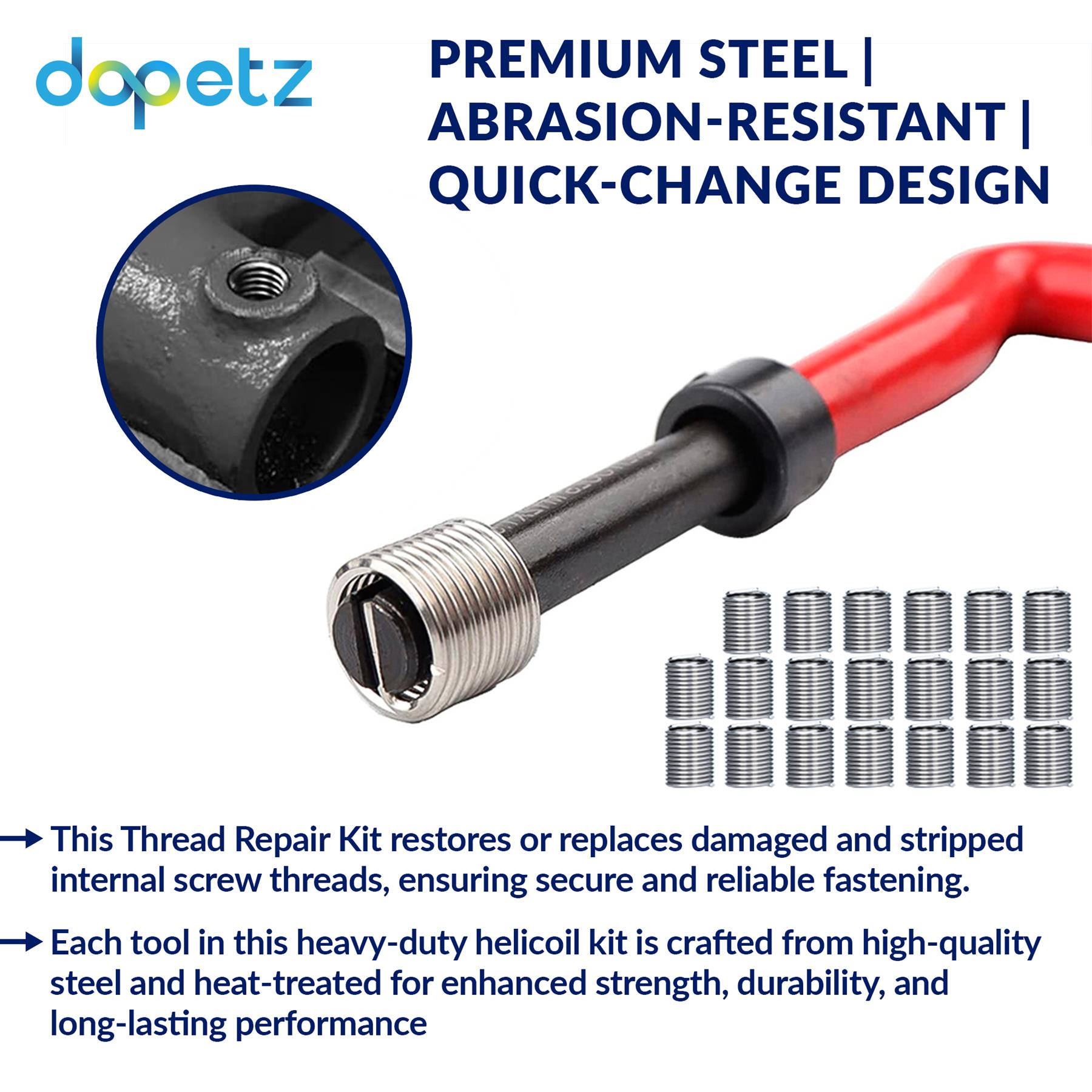 88Pc Thread Repair Set Kit Helicoil M6 M8 M10 Thread Inserts Taps & Drill Bits - Image 4