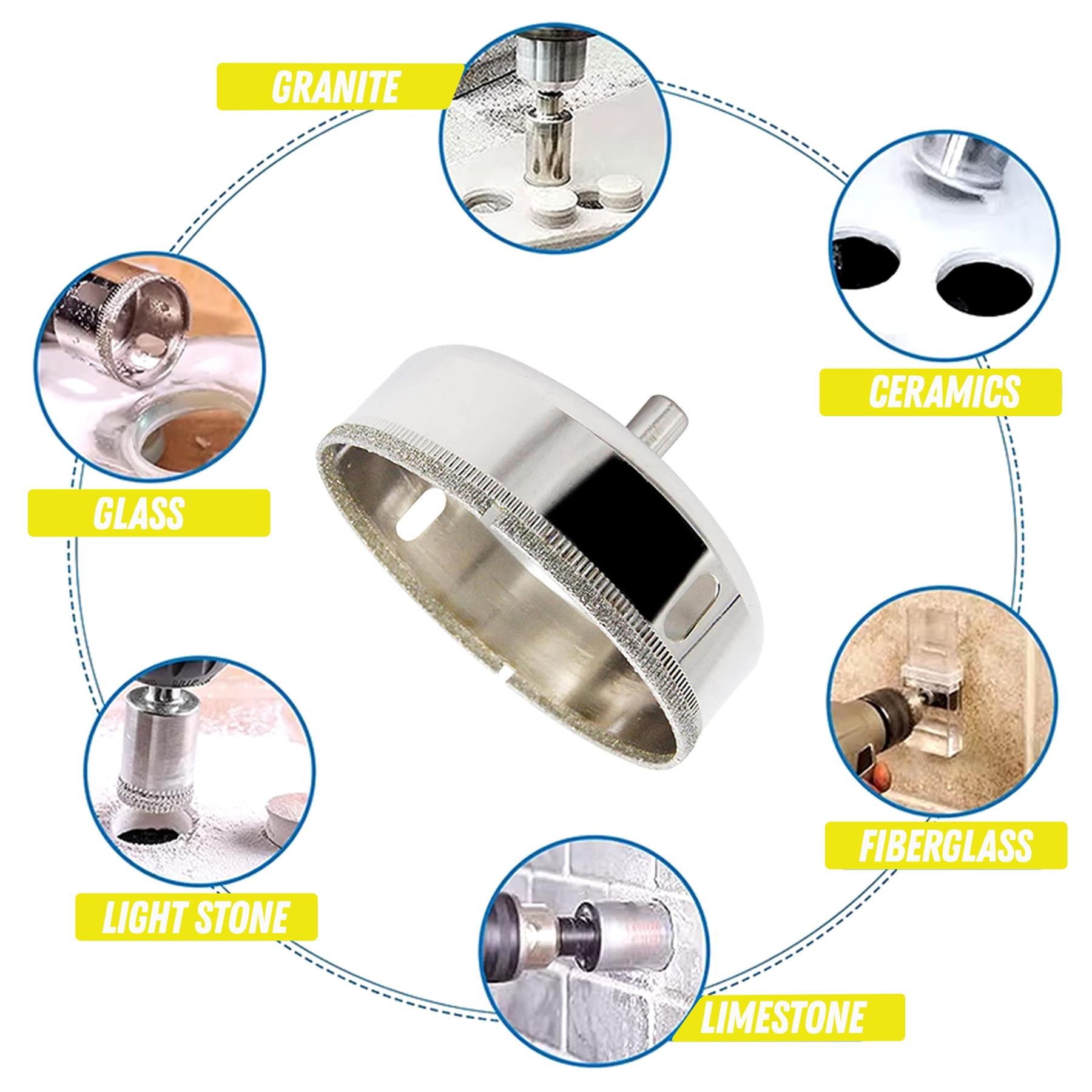 Diamond Holesaw 95mm Drill Bit Cutter For Tile, Ceramic, Glass, Porcelain, Marble - Image 9