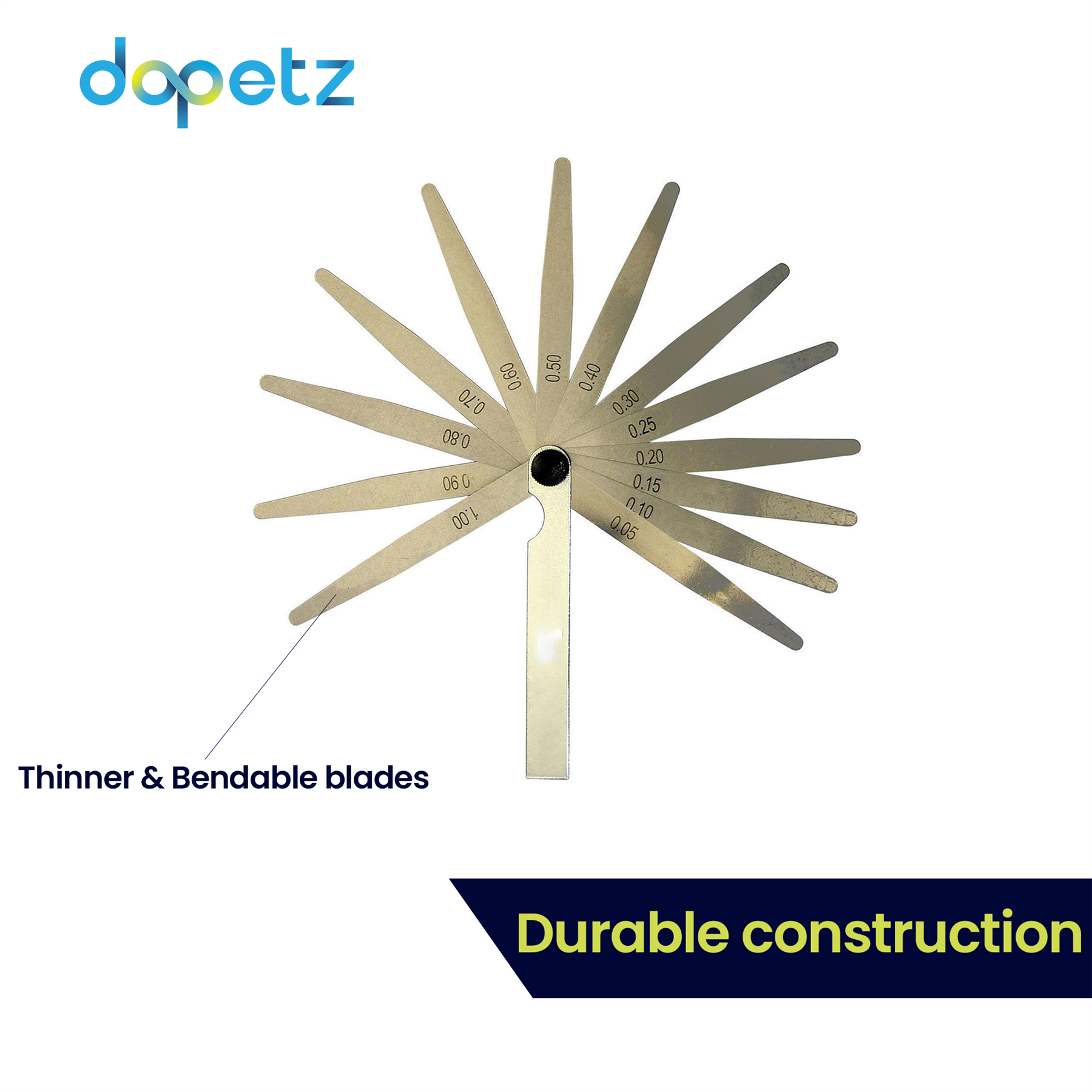 Metric Steel 13 Blade Feeler Gauge 0.05 to 1.0mm Spark Plug Measure Gap Tool Set - Image 4