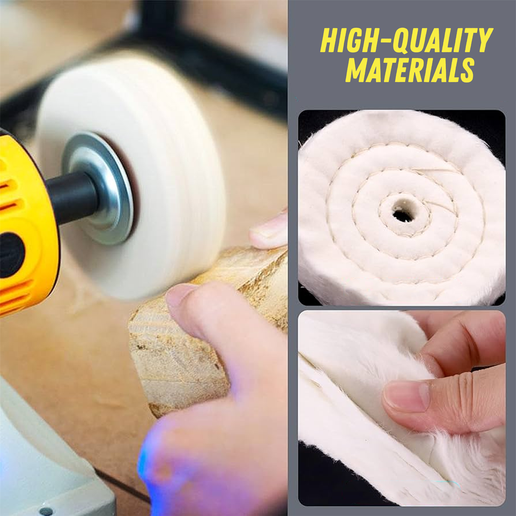 6PCS Car Buffing Polishing Wheel Set Cotton Mops 2 Colors 50–100mm 1/4'' Shank for Metal Wood Plastic - Image 4