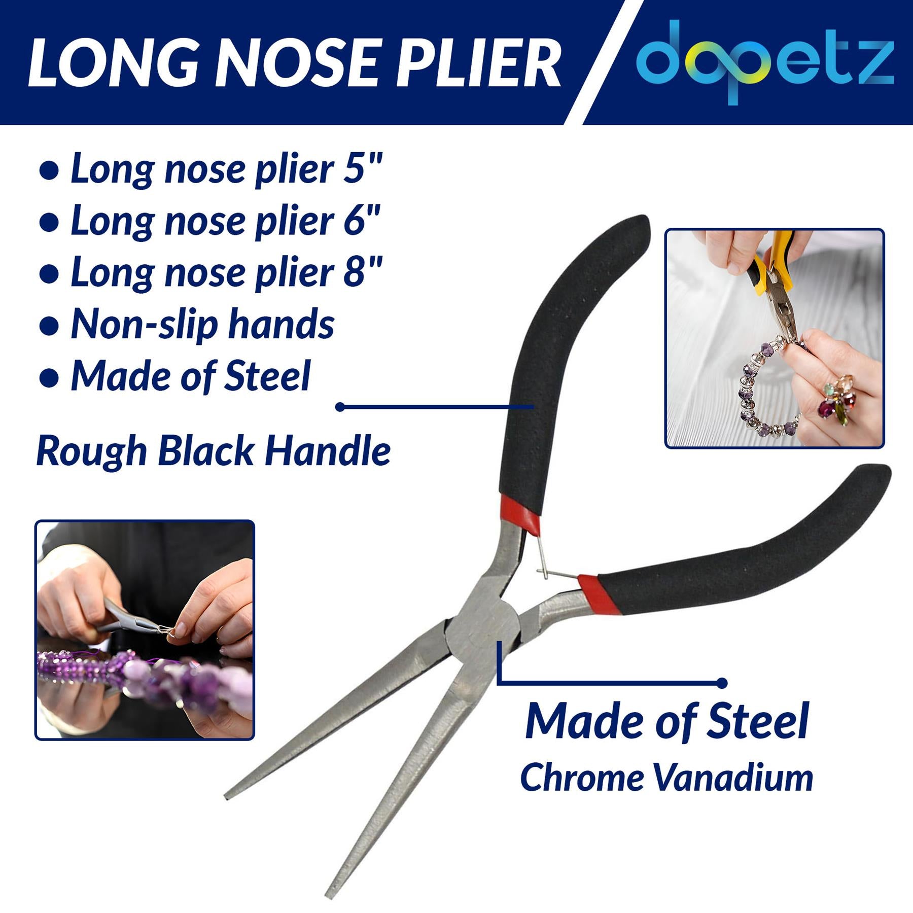 Small Extra Long Precision Nose Needle Plier Jewellery Hobby Crafts Beads Tools - Image 2