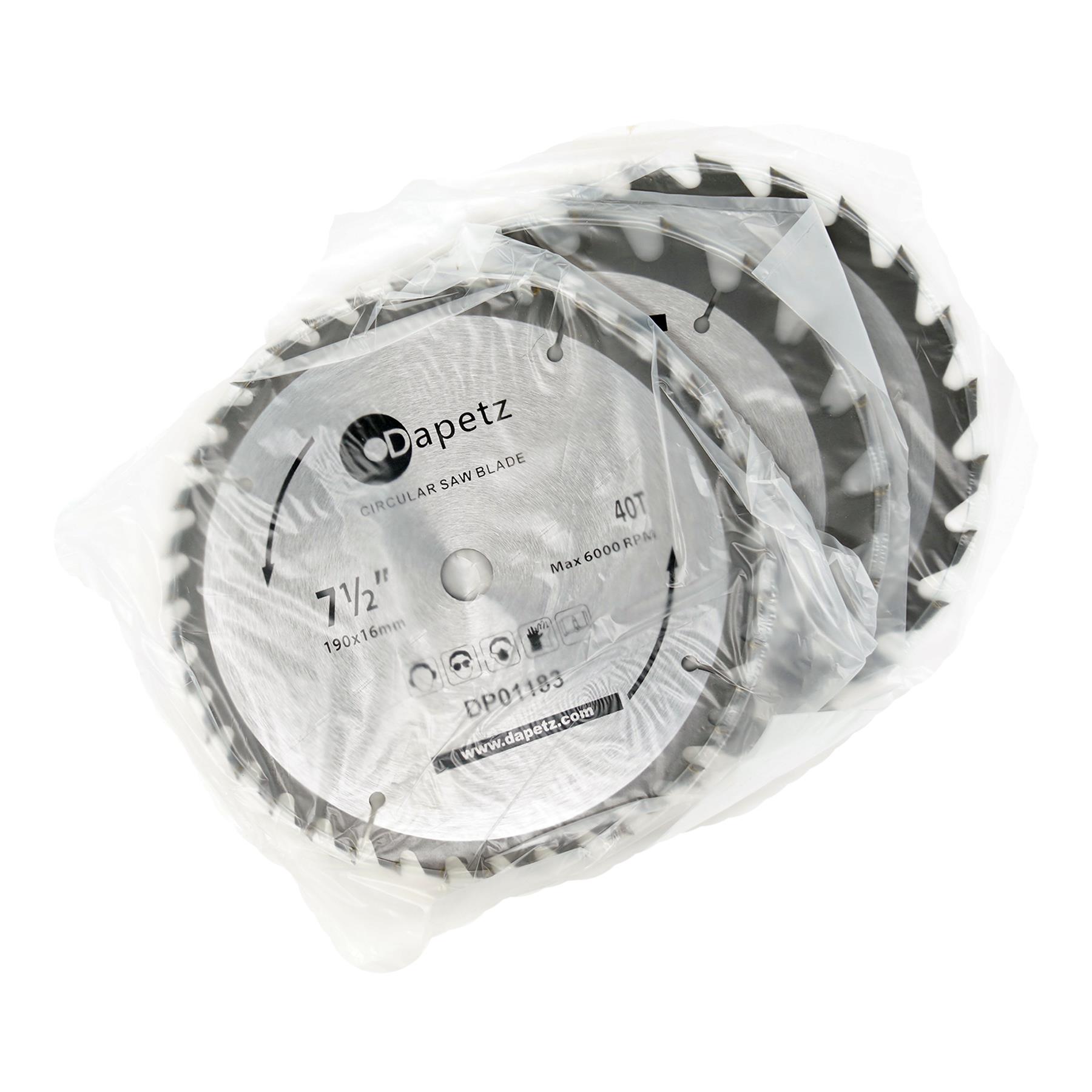 3Pcs TCT Circular Wood Saw Blades 190mm 20-40 Teeth 16mm Bore - Image 6