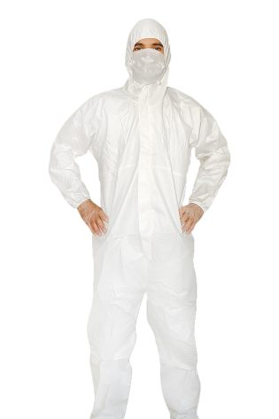 Disposable Breatheable Coveralls Boile Hood Protective Suit With Zip Large
