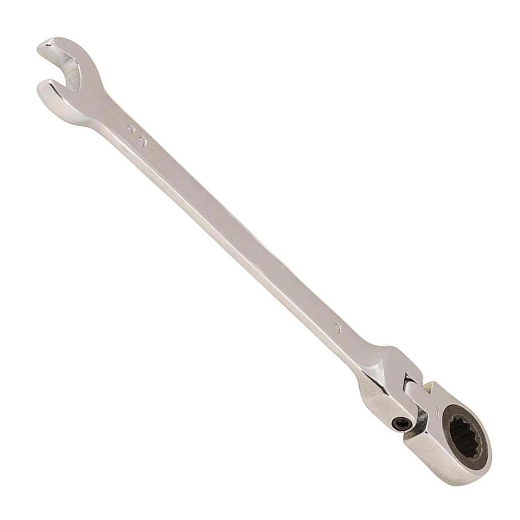 9mm Flexible Head Ratchet Spanner Metric Open-End & Ring Wrench Chrome Vanadium Steel for Tight Spaces - Image 7