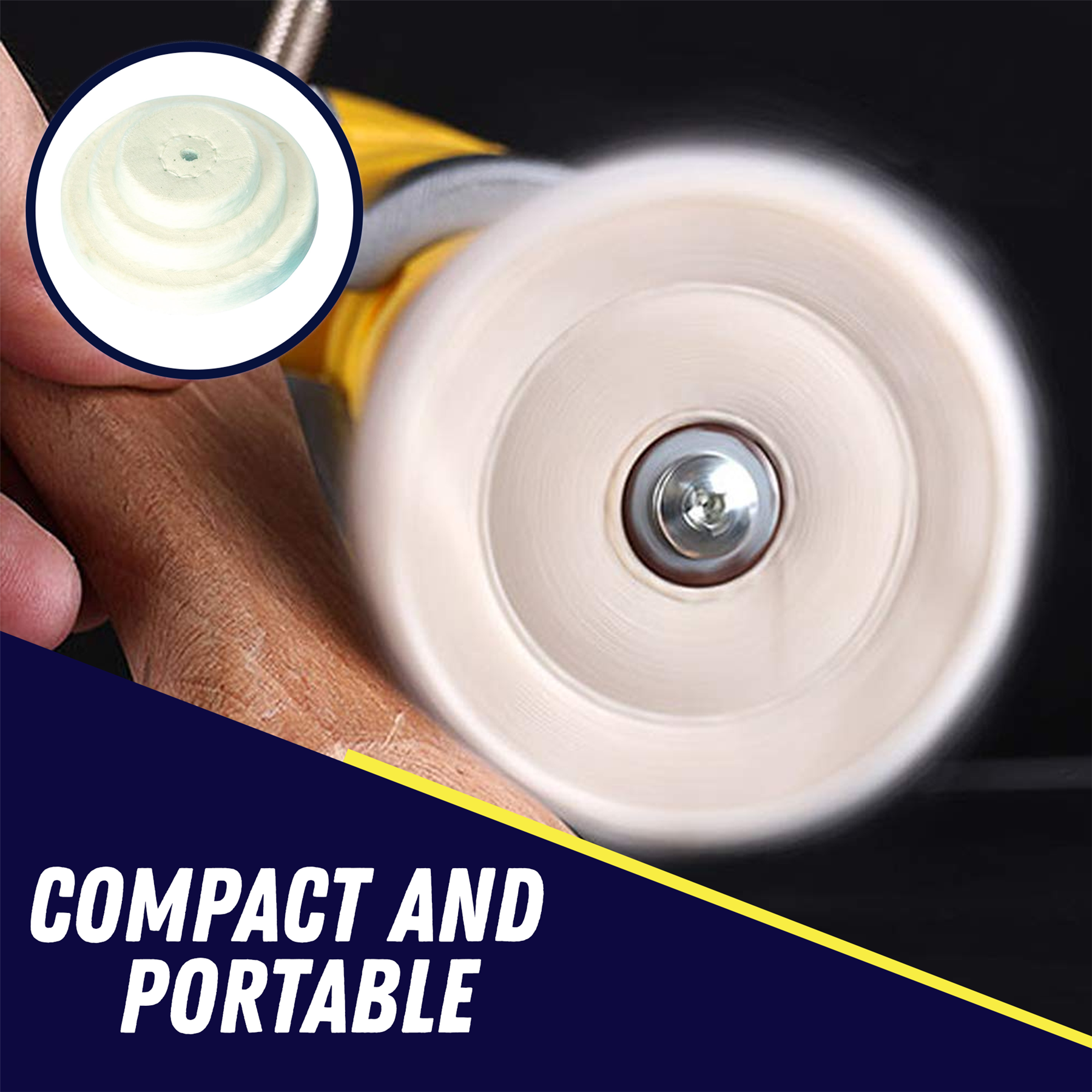 6PCS Car Buffing Polishing Wheel Set Cotton Mops 2 Colors 50–100mm 1/4'' Shank for Metal Wood Plastic - Image 3