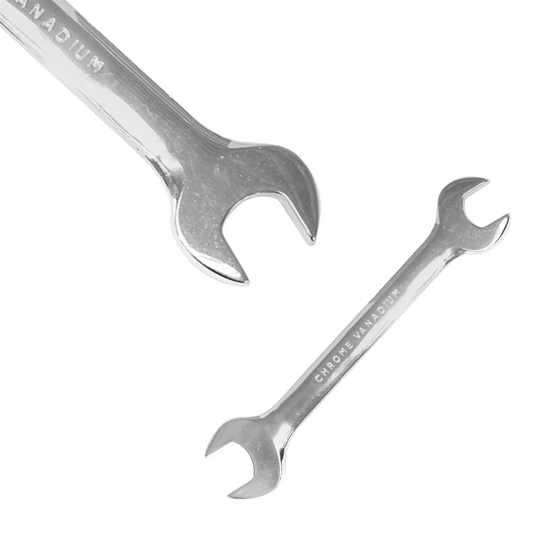 Fixed Head Combination Spanner Open Ended 16mm x 17mm Metric Polished CRV Garage - Image 11