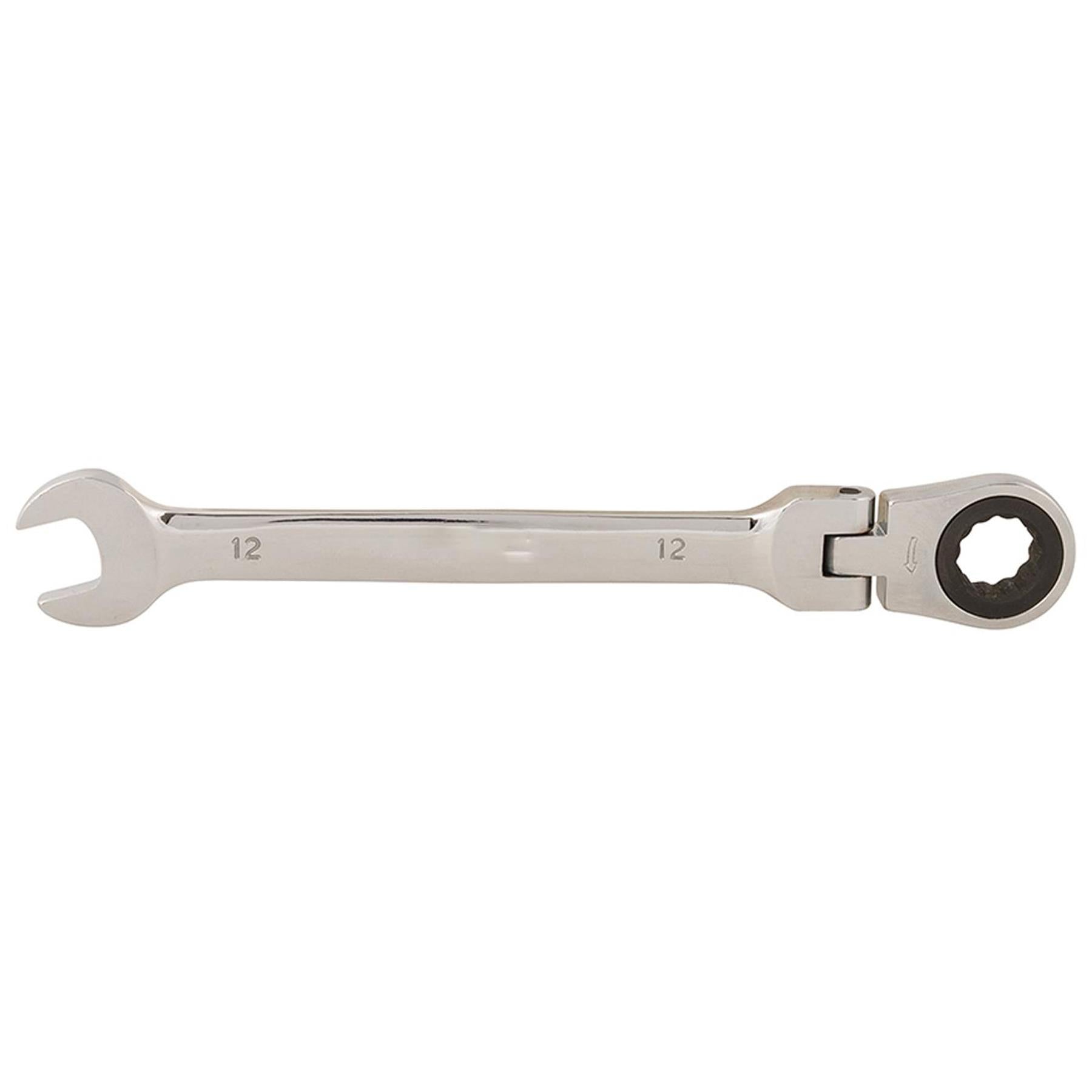 Flexible Head Ratchet Spanner 12mm Chrome Vanadium Steel Combination Wrench Open End Metric Spanner