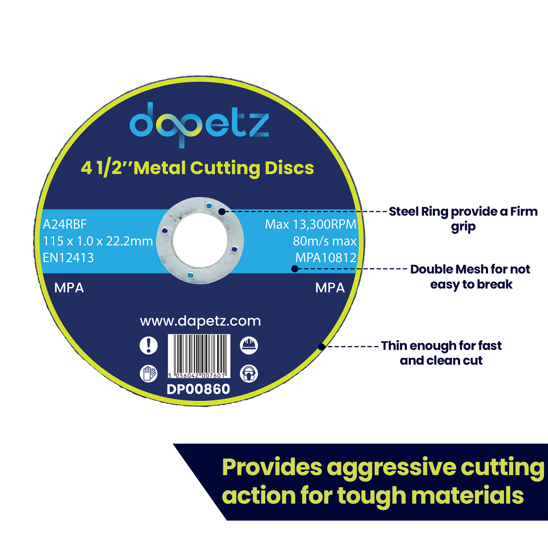 4.5" Ultra Thin Metal Cutting / Slitting Discs 115mm For Angle Grinder 50PCS - Image 5