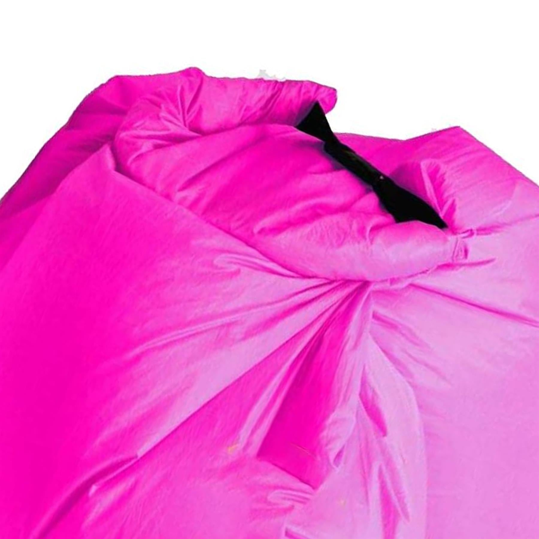 Pink Inflatable Sofa Air Bag Lounger Chair Comfort Outdoor Camping Beach Relax - Image 9