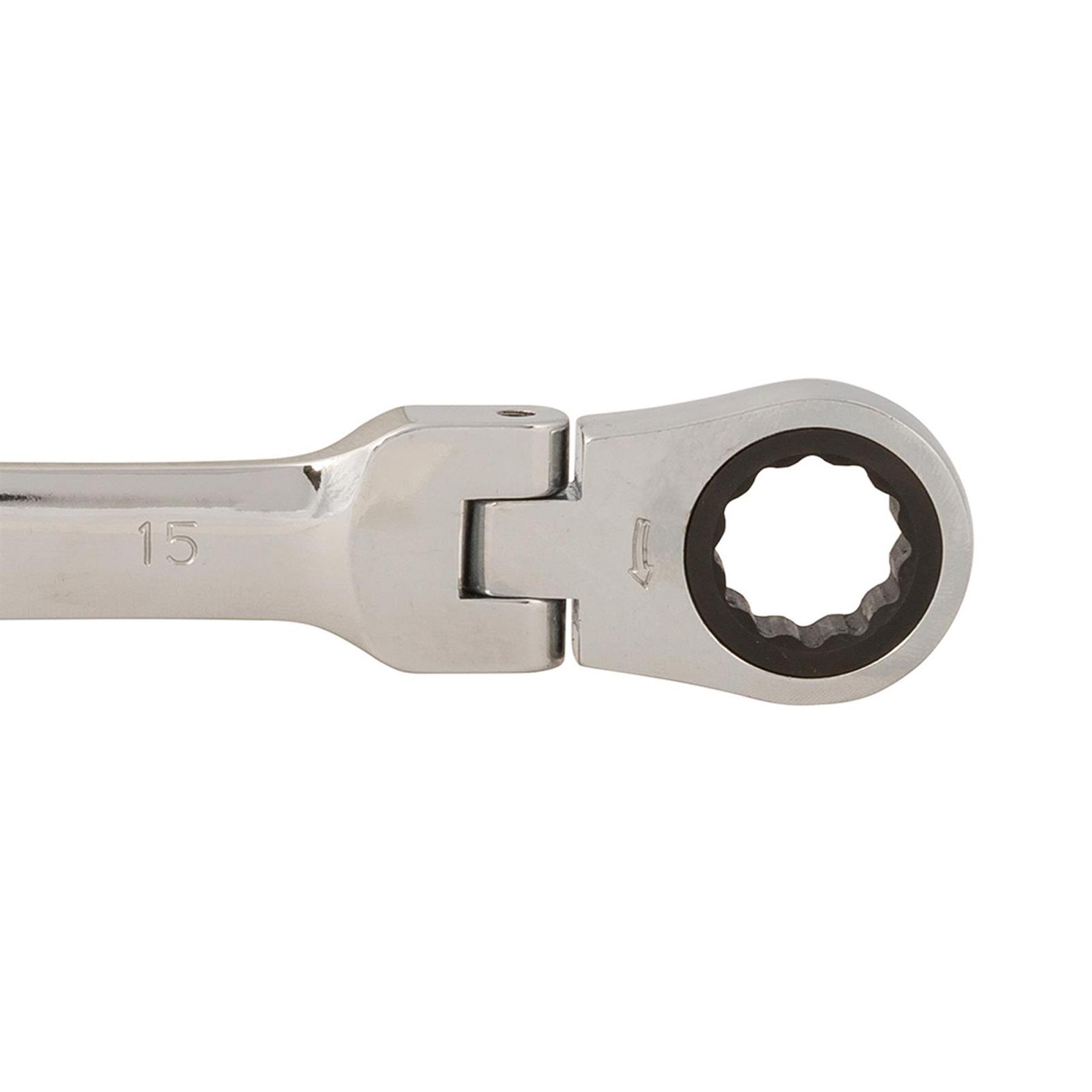 15mm Flexible Head Ratchet Metric Spanner Open End & Ring Guaranteed - Image 9