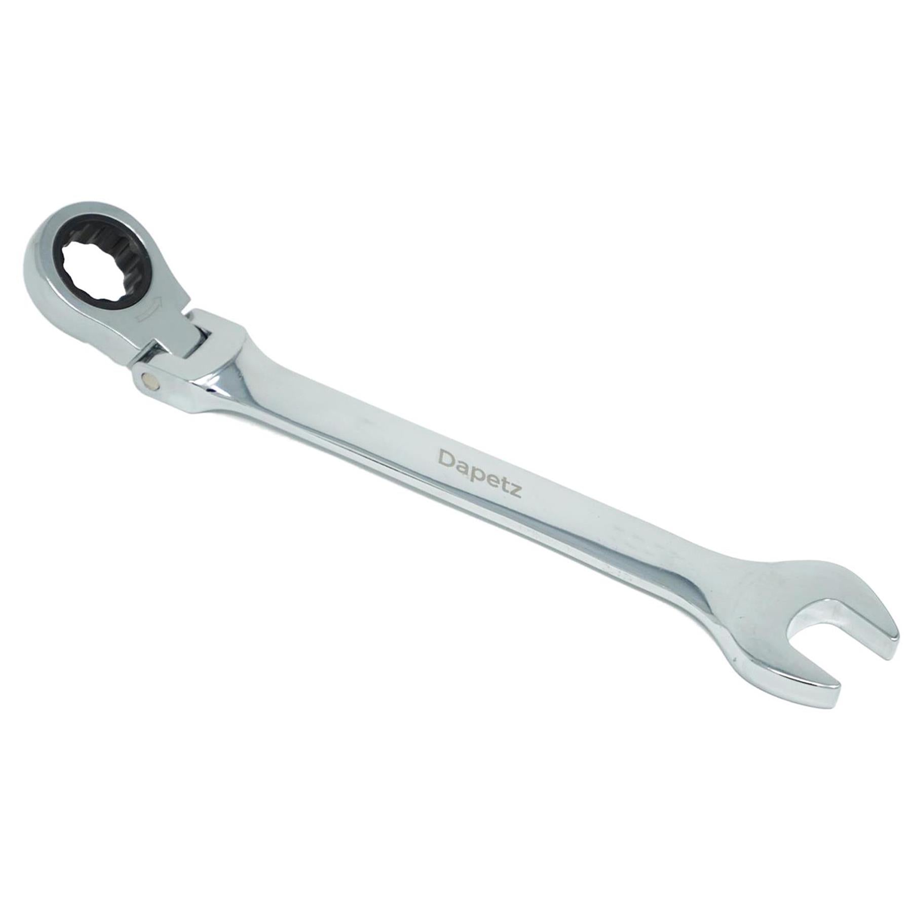 Flexible Head Ratchet Spanner 18mm Chrome Vanadium Steel Combination Wrench Open End Metric Spanner