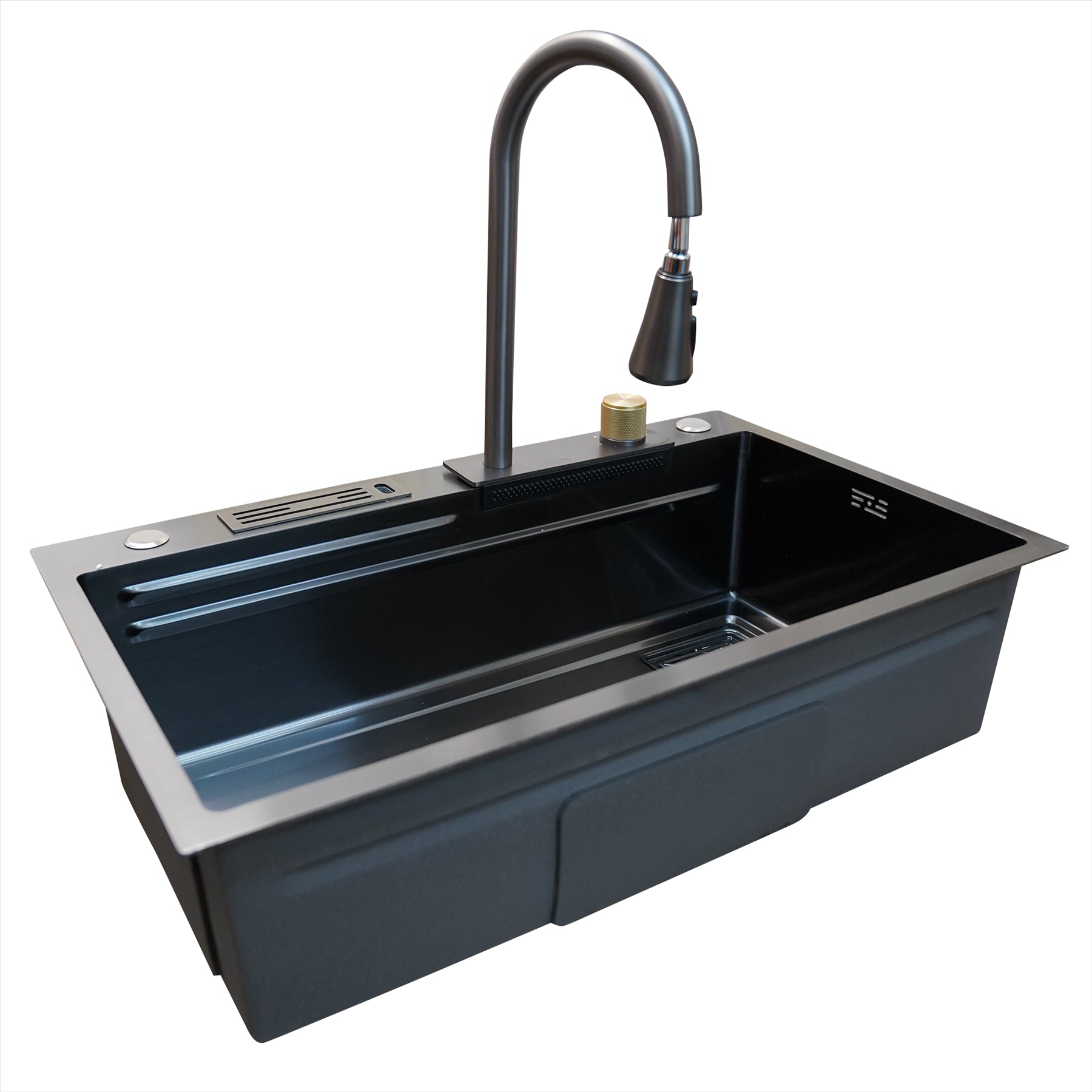 Kitchen Sink With Tap Multi-Purpose Nano Wash Basin Stylish Creative Sinks Black