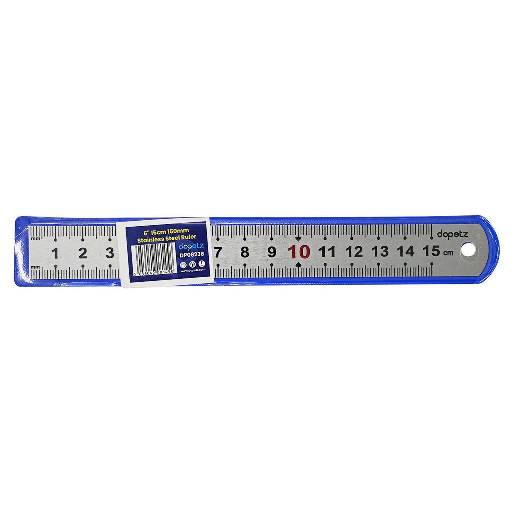 Stainless Steel Metal Ruler 6in 150mm Precision Measuring Tool Dual Metric Imperial Straight Edge
