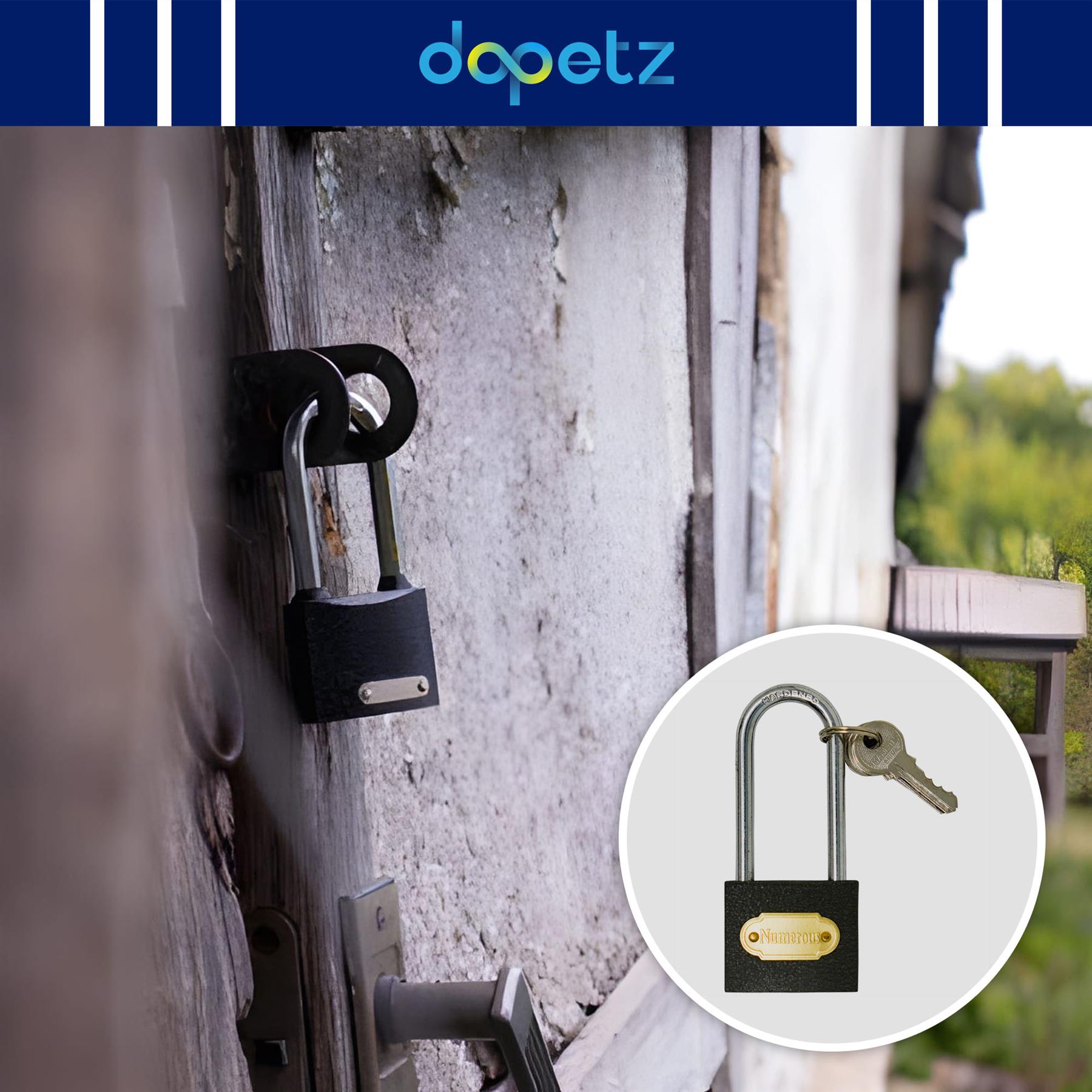 50mm Long Shackle Padlock with 3 Keys High Security Weatherproof Lock for Shed Gym Garage Gate Fence - Image 2