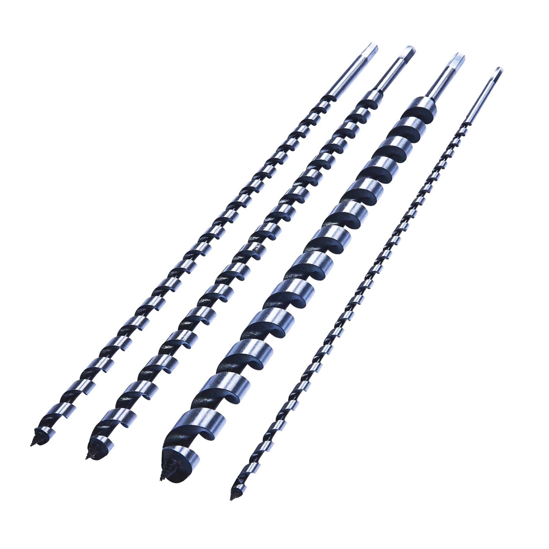 4Pc 600mm Long Auger Drill Bit Set Hex Shank 8mm - 24mm Wood Drilling - Image 5