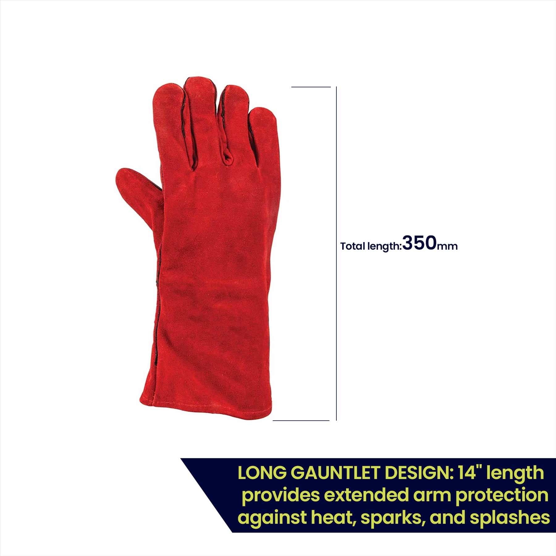 Welders Gauntlets Gloves 14" Heat Resistant Used For Welding, Fireplace, Oven, Woodburner, Stoves 350mm
