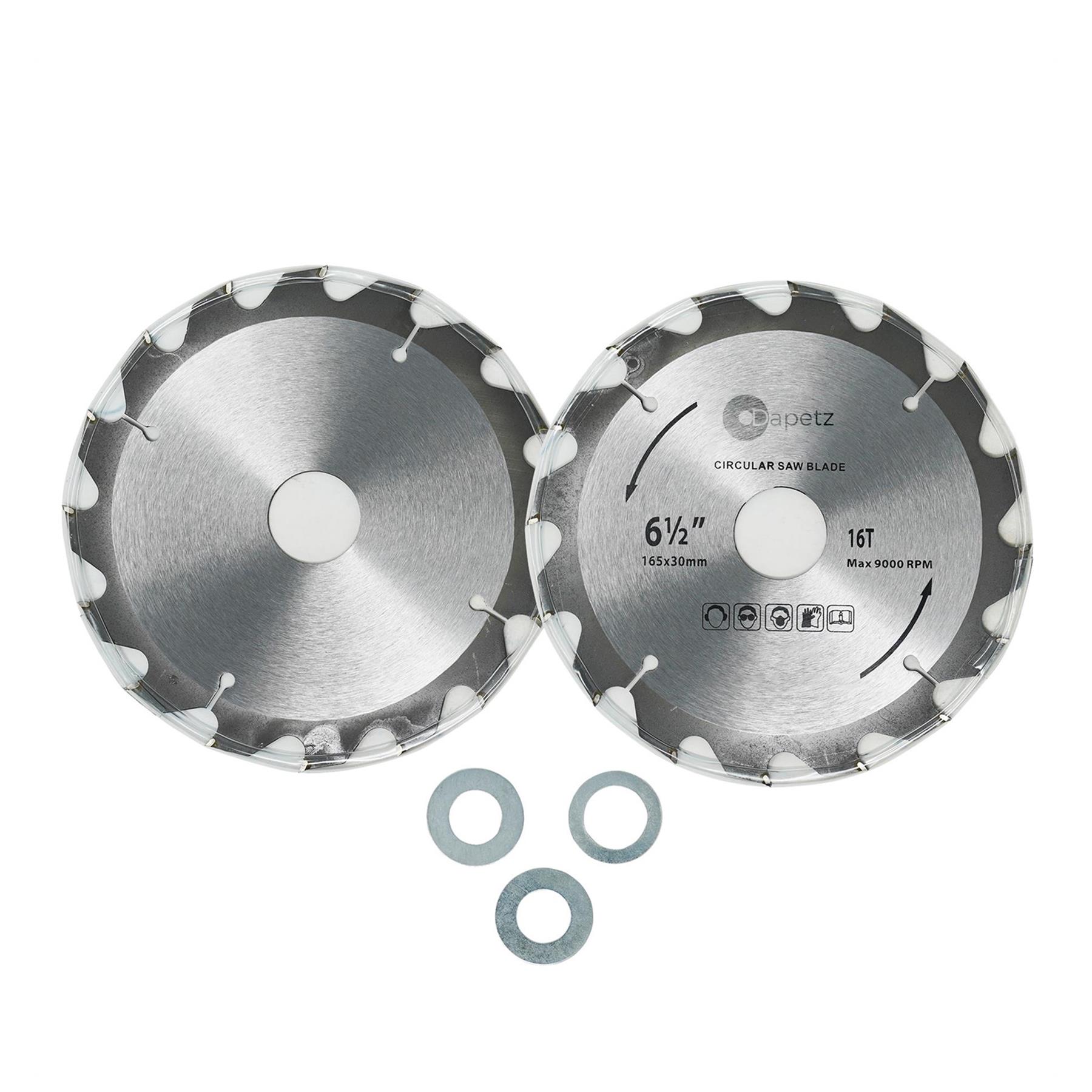 3 Piece TCT Circular Saw Blade Set 165 x 30 - 20, 16, 10mm Rings - Image 7
