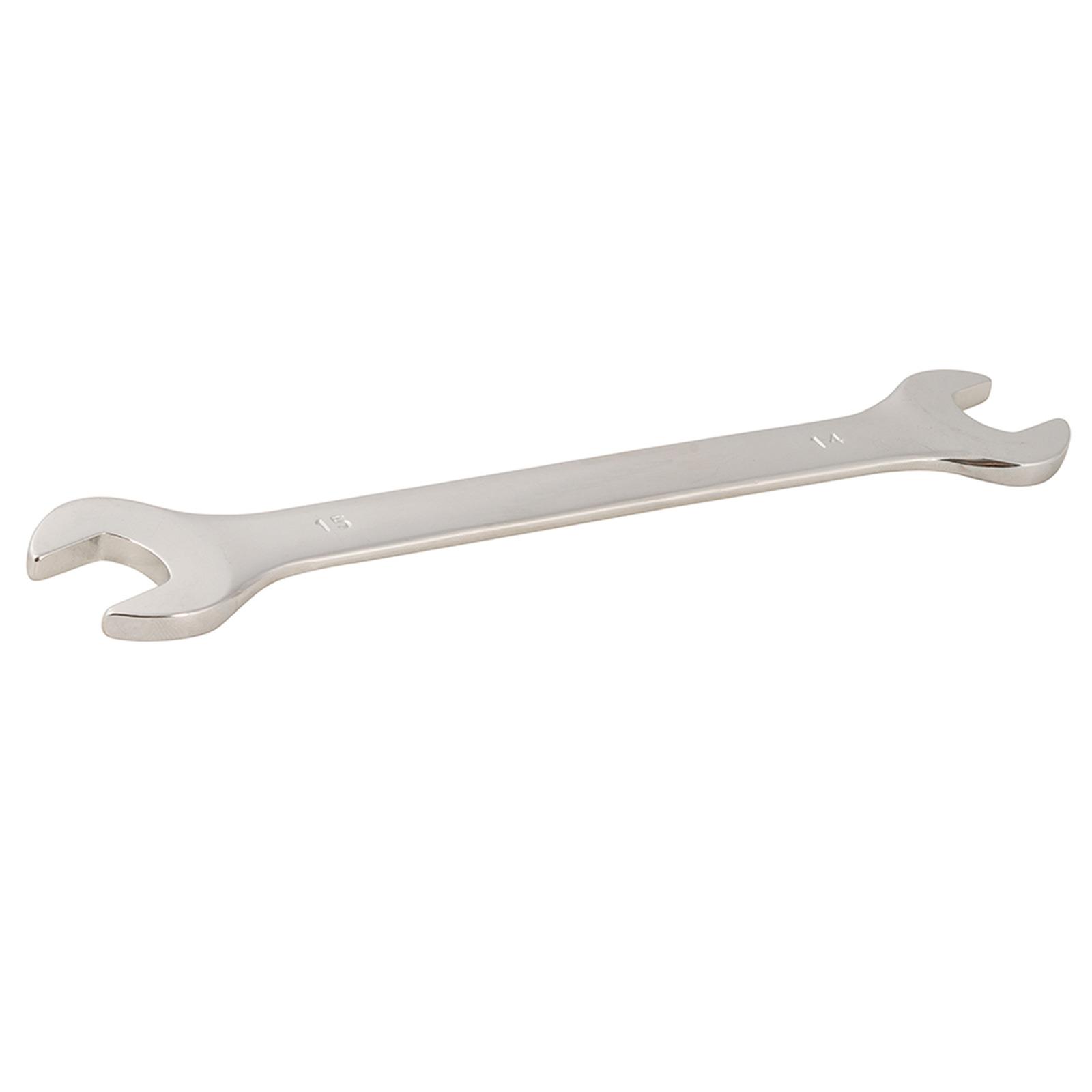 Fixed Head Combination Spanner Open Ended 14mm x 15mm Metric Polished CRV Garage