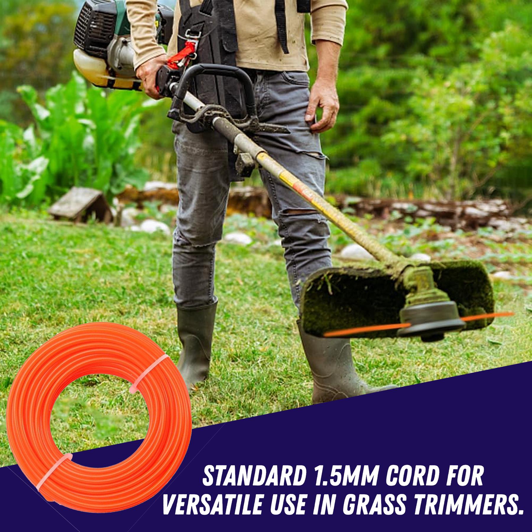 Round Strimmer Cord Line Wire String Nylon Petrol Trimmer 10m x 2mm by Dapetz - Image 4