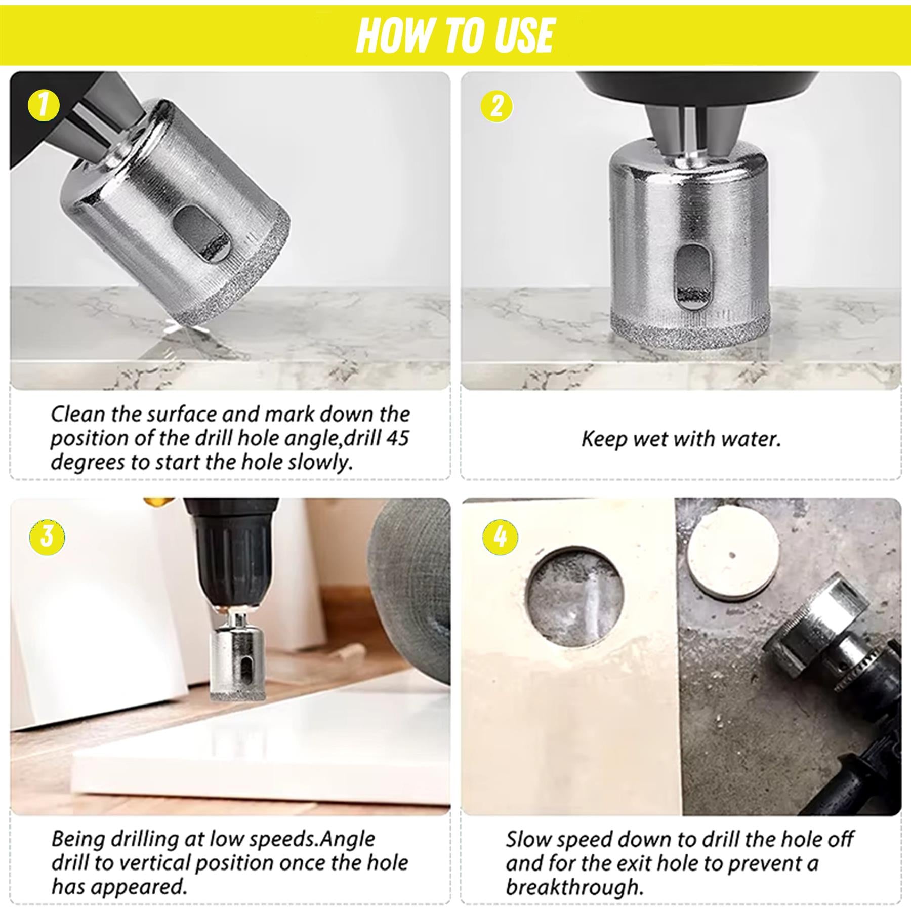 Diamond Holesaw 55mm Drill Bit Cutter For Tile Ceramic Glass Porcelain Marble - Image 8