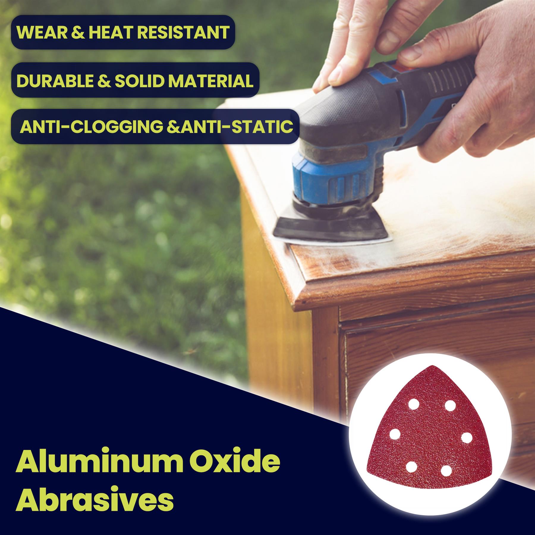 Sanding Sheets Hook and Loop Mouse Sanding Pads Sander Paper Triangle 40 Grit (Pack of 5) - Image 10