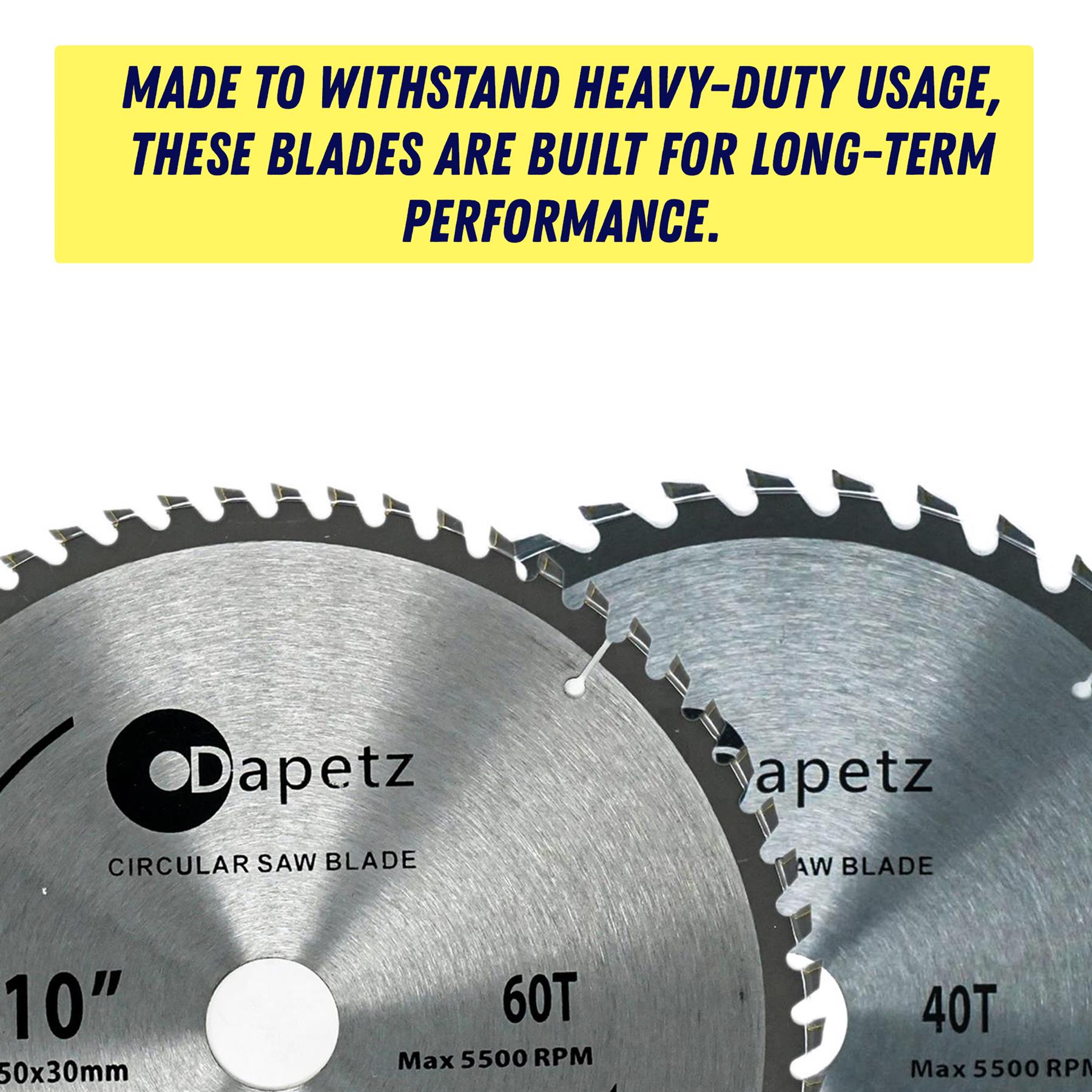 Circular Saw Blades 250mm 40 Teeth & 60 Medium/Fine Finish TCT Saw Disc Blades - Image 5