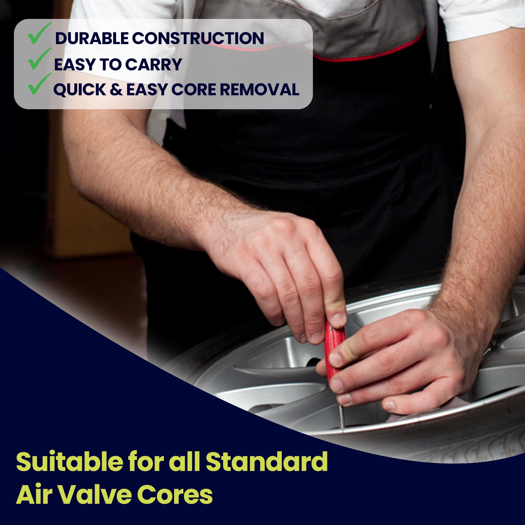 Tyre Valve Core Remover Removal Tool Key Car Bike Van Quad High Quality - Image 2