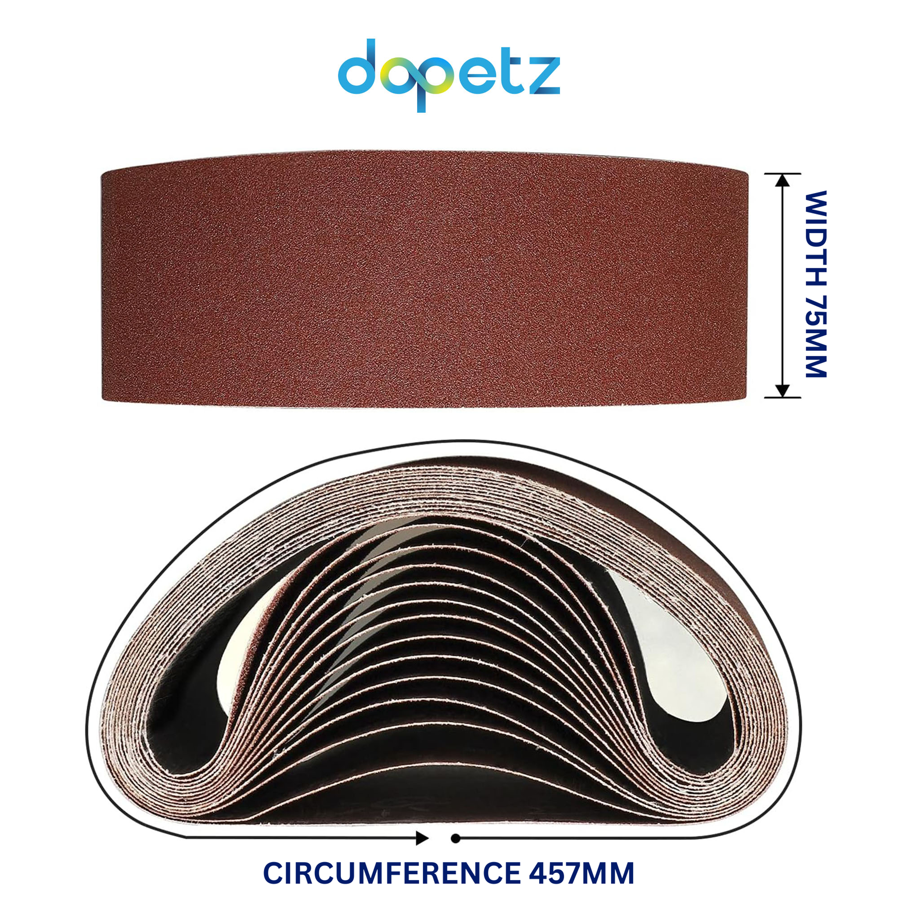 5x Sanding Belts 75mm x 457mm 120 Grit Very Coarse Sander Sheets Sanding Belts - Image 4