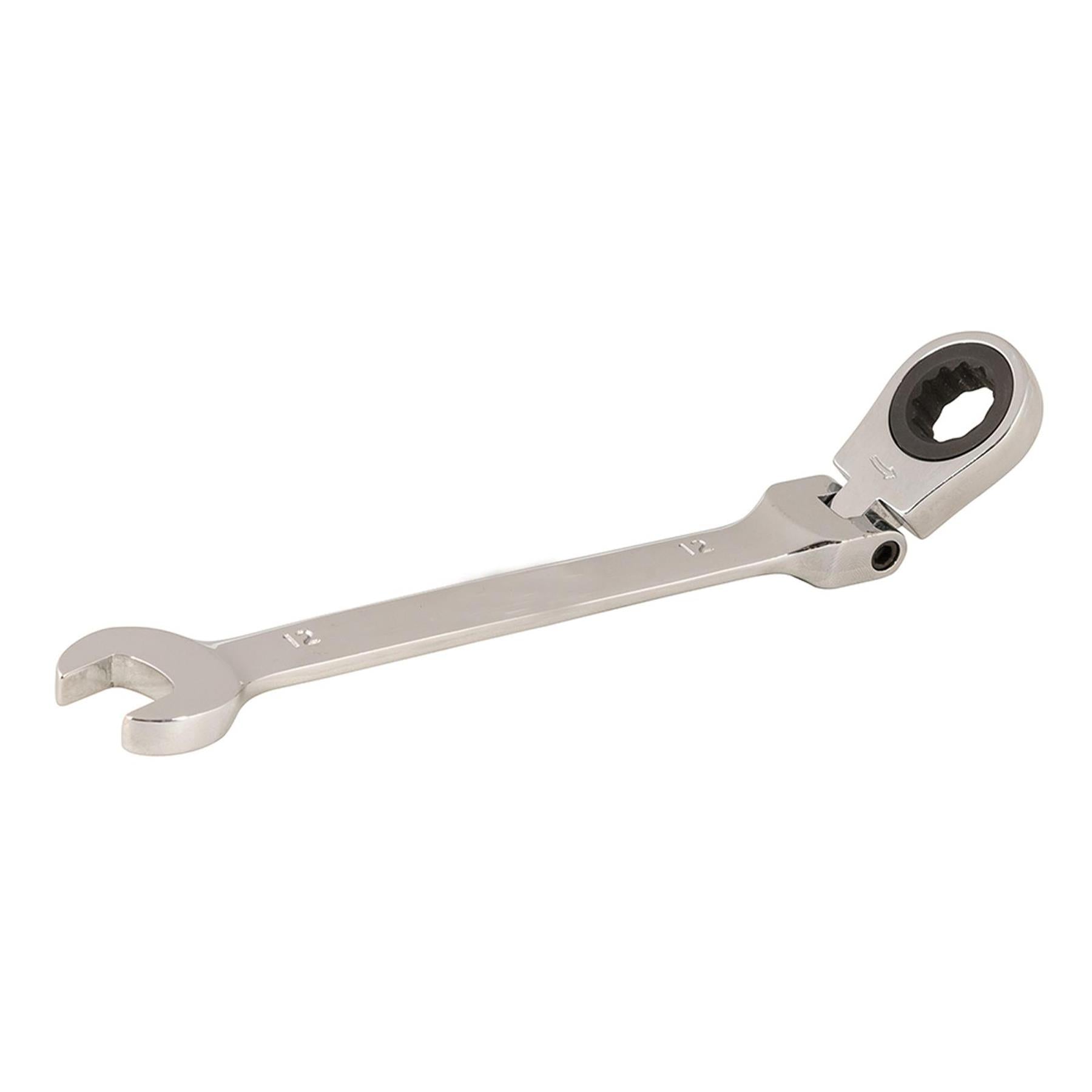 Flexible Head Ratchet Spanner 12mm Chrome Vanadium Steel Combination Wrench Open End Metric Spanner - Image 12
