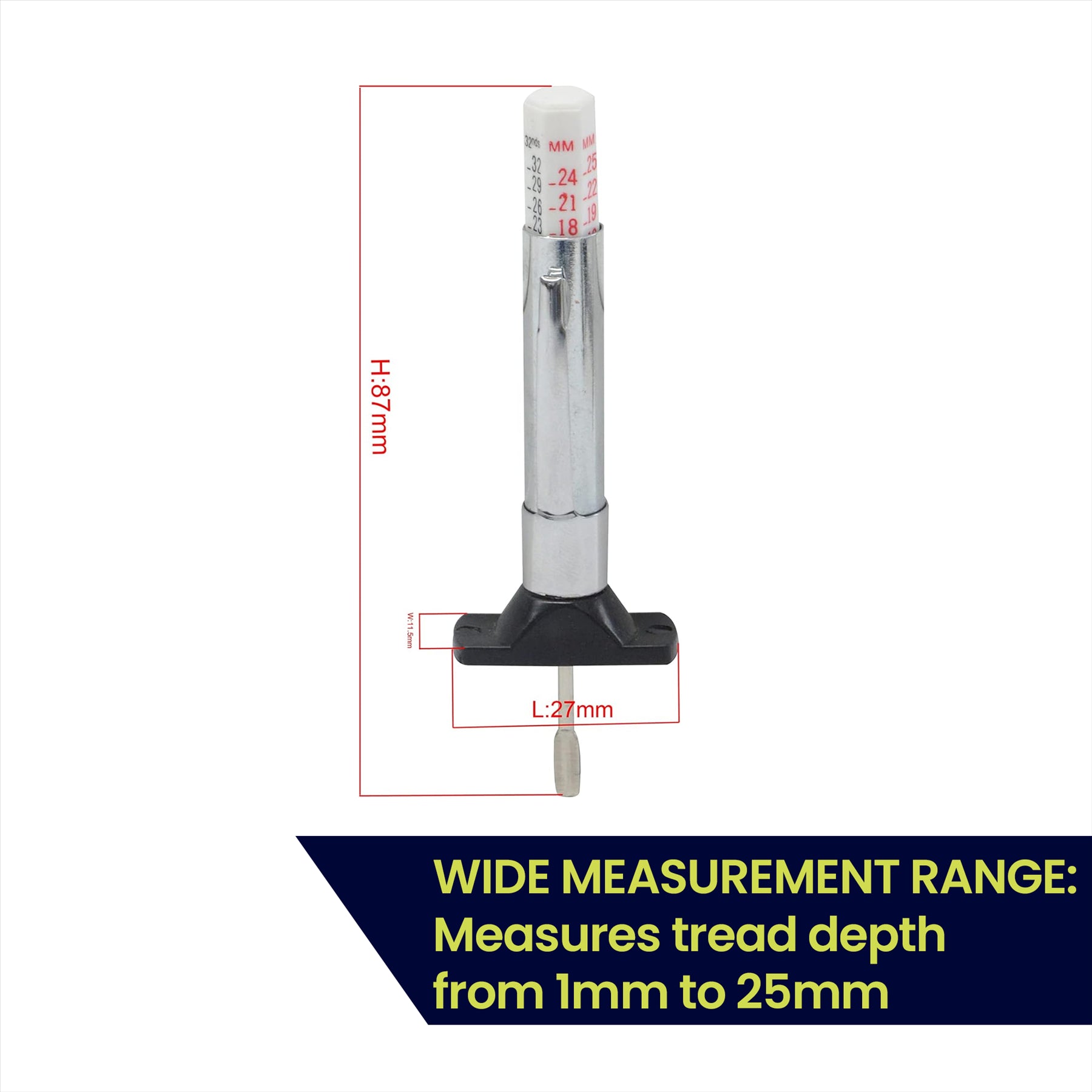 Car Bike Tyre Tread Depth Gauge 1–25mm – Pocket-Sized, Easy-to-Use for Motorcycles & Cars - Image 4