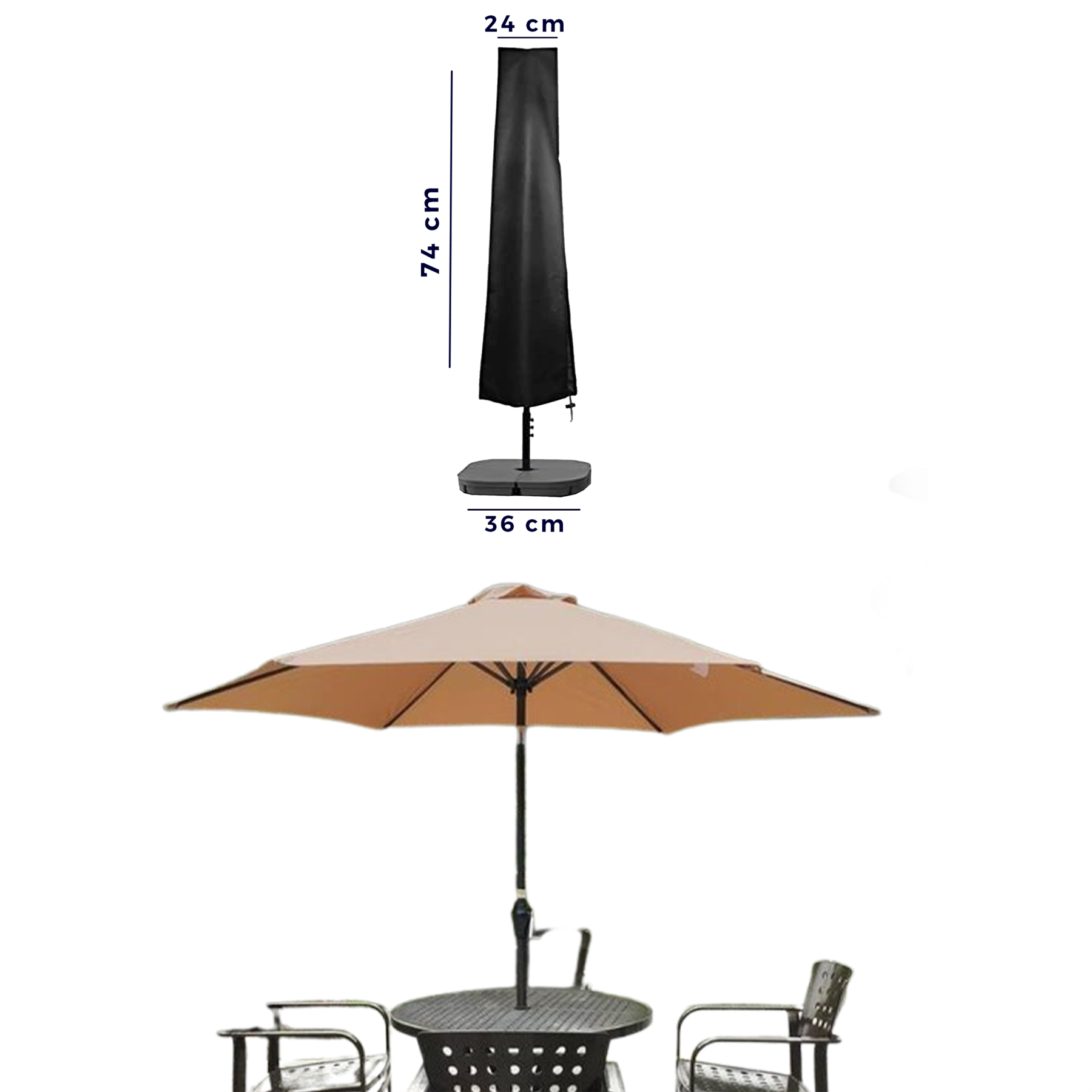 Parasol Banana Umbrella Cover Water repellent Outdoor Garden Patio Shield Double Layer - Image 3