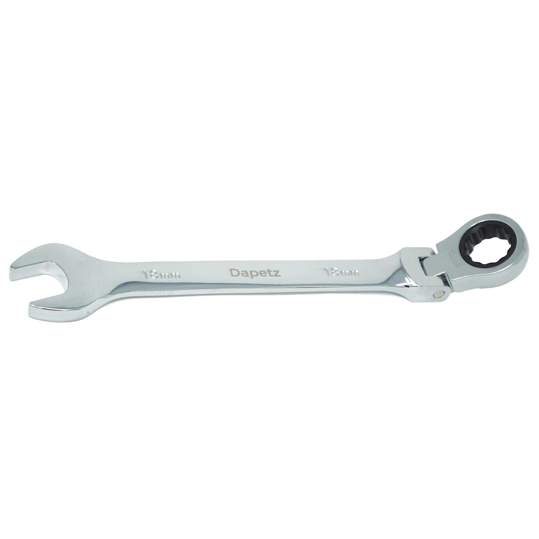 Flexible Head Ratchet Spanner 18mm Chrome Vanadium Steel Combination Wrench Open End Metric Spanner - Image 8