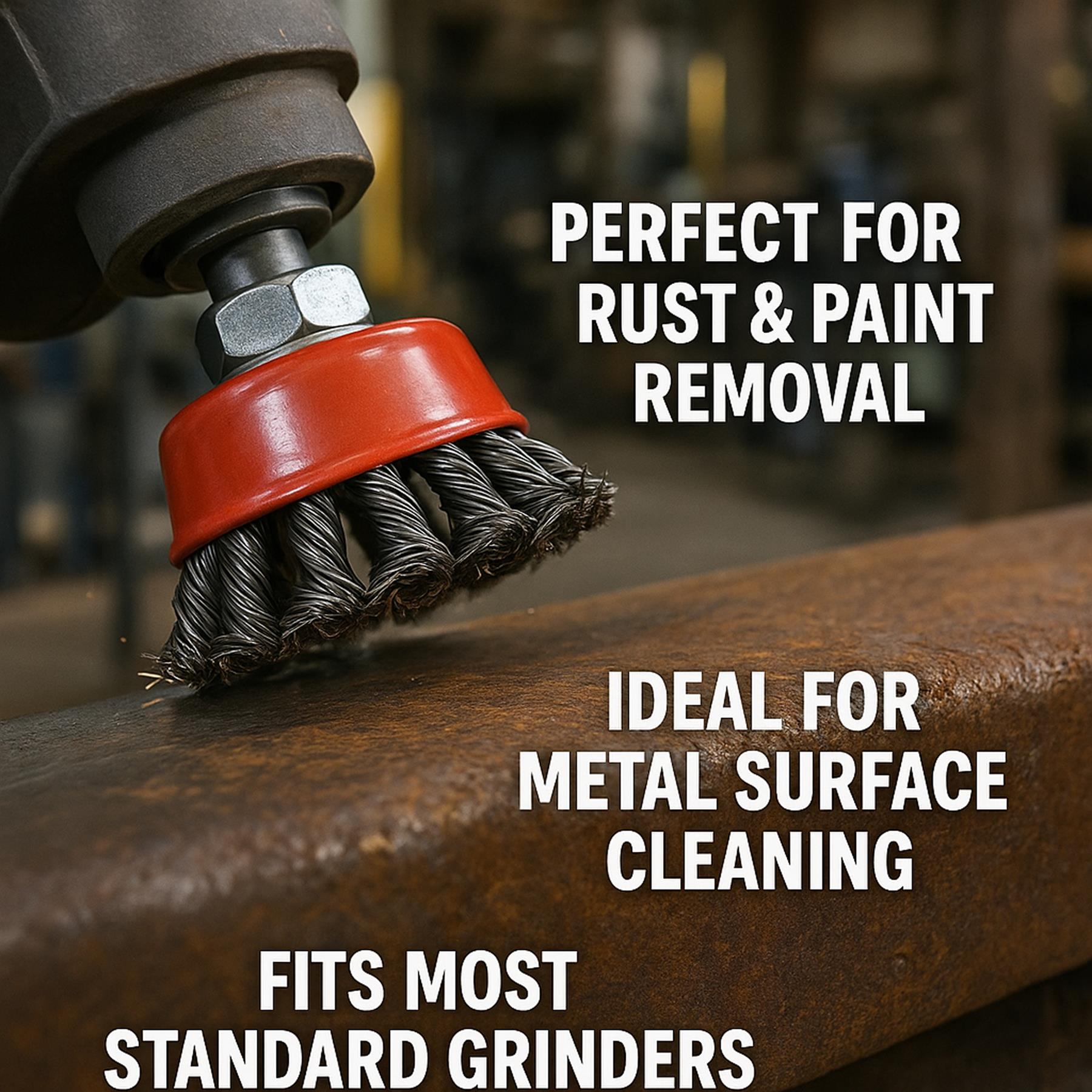 3" TWIST KNOT WIRE WHEEL CUP BRUSH FOR 115mm ANGLE GRINDER 75mm - Image 3