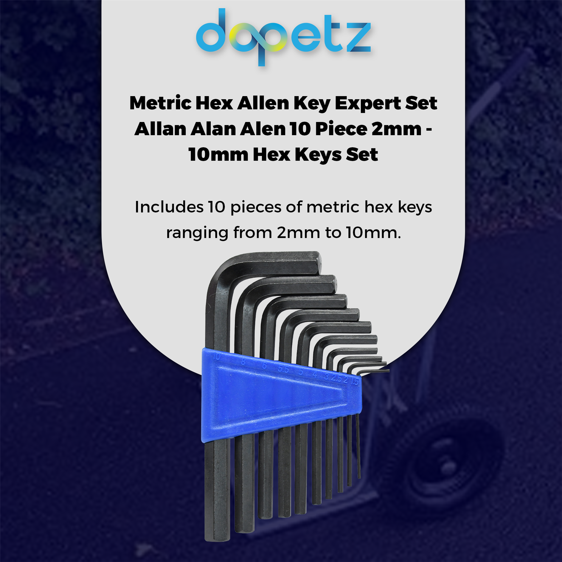 Metric Hex Allen Key Expert Set Allan Alan Alen 10 Piece 2mm - 10mm Hex Keys Set - Image 6