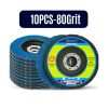10x Flap Discs 115mm Sanding 80 Grit Grinding Wheels Disc 4.5" Zirconium Oxide