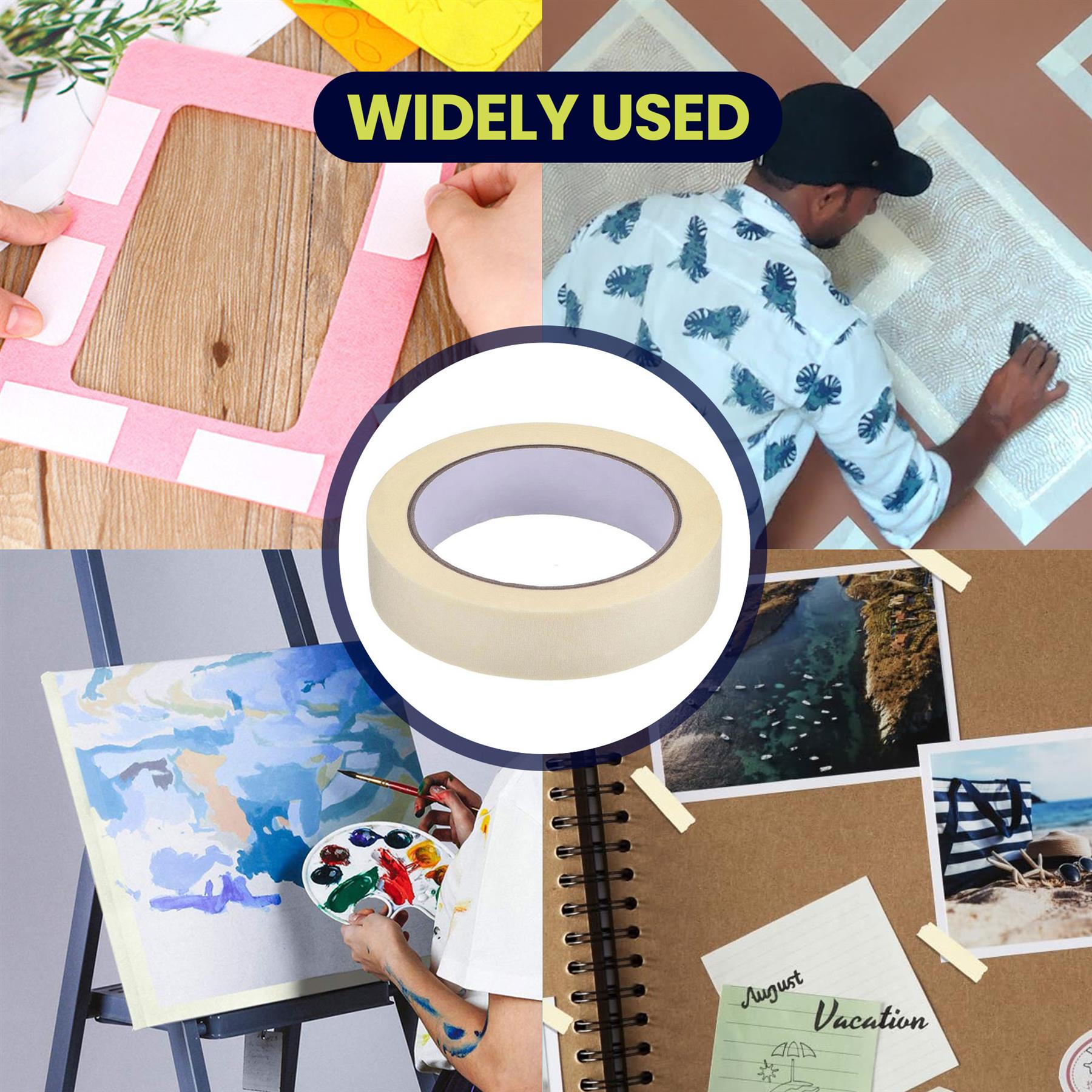 1x New Masking Tape 19mm x 35mm Indoor Outdoor DIY Painting Decorating Easy Tear - Image 4