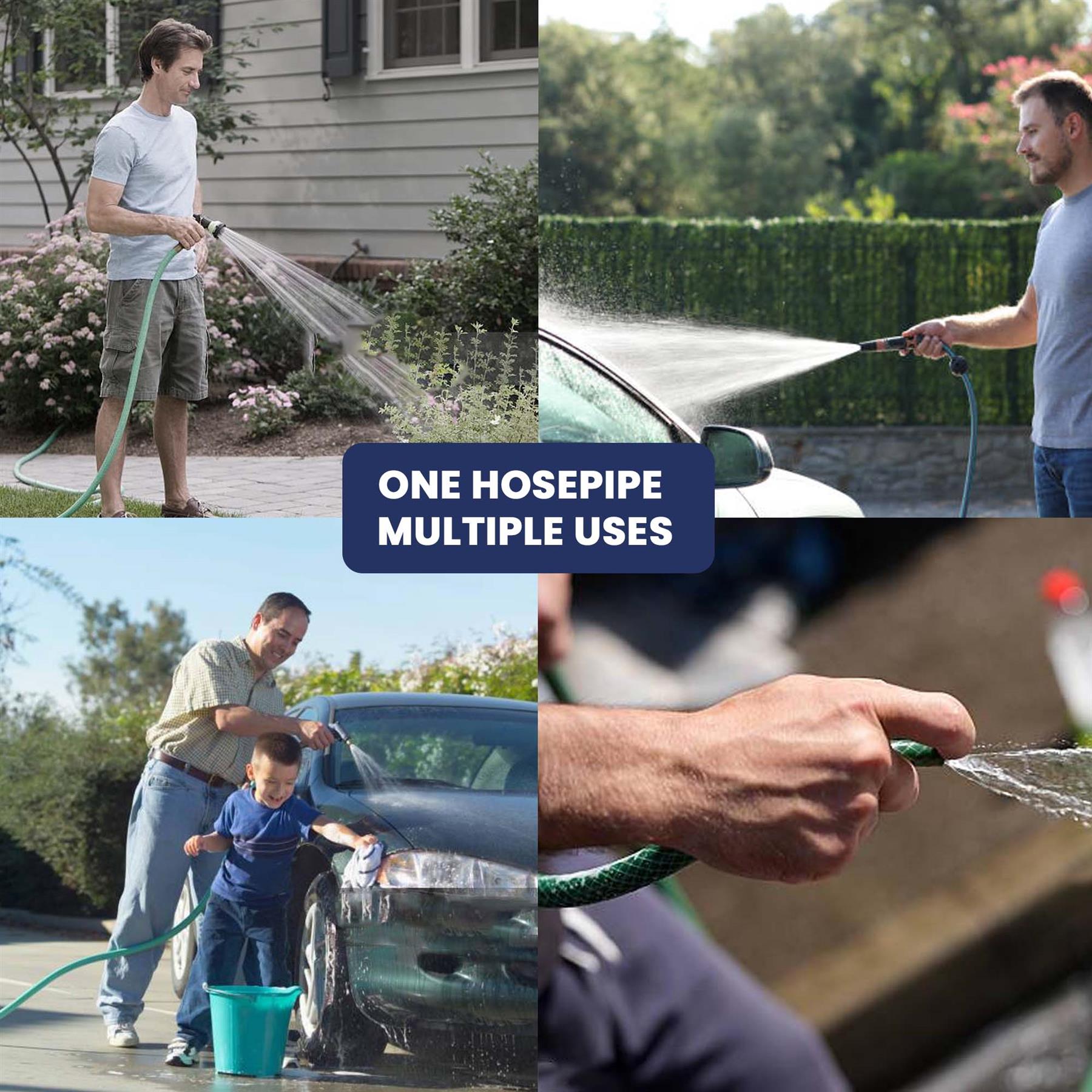 50M Garden Hose Pipe Reinforced Braided PVC Watering Hosepipe Reel Green 1/2" - Image 4