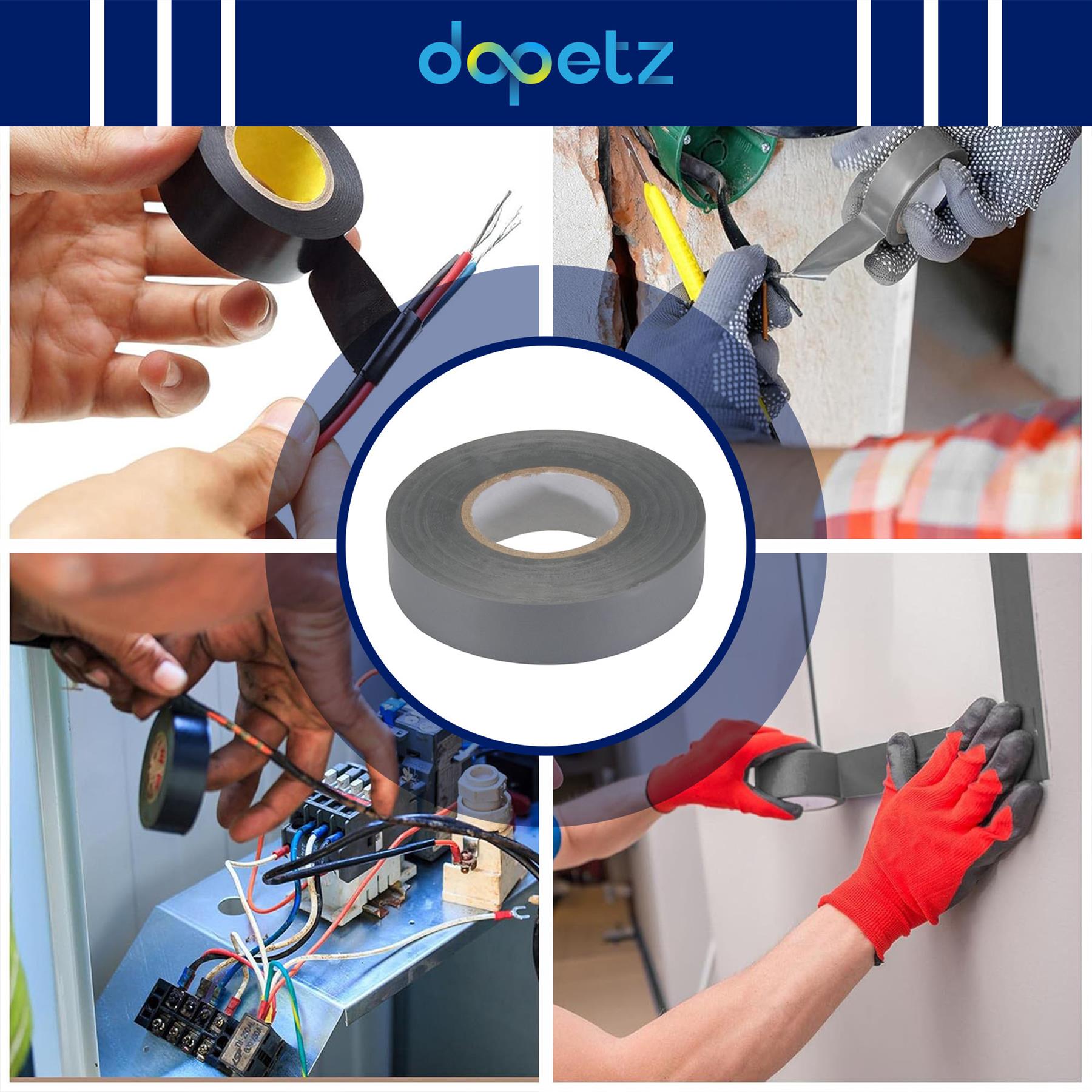 1 x PVC Insulation Electrical Tape Flame Retardent Grey 19mm x 33m - Image 4