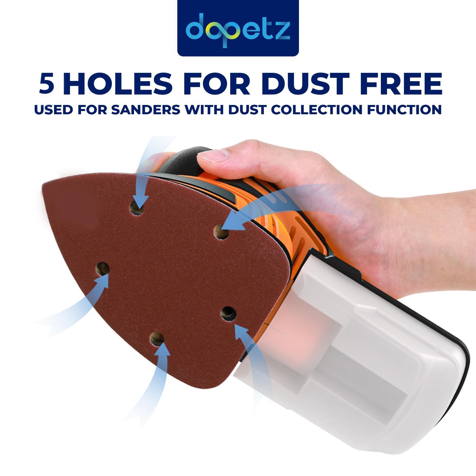 60 Grit Mouse Sanding Sheets Hook & Loop Sander Pads 5-Holes Sand Paper 10Pcs - Image 3