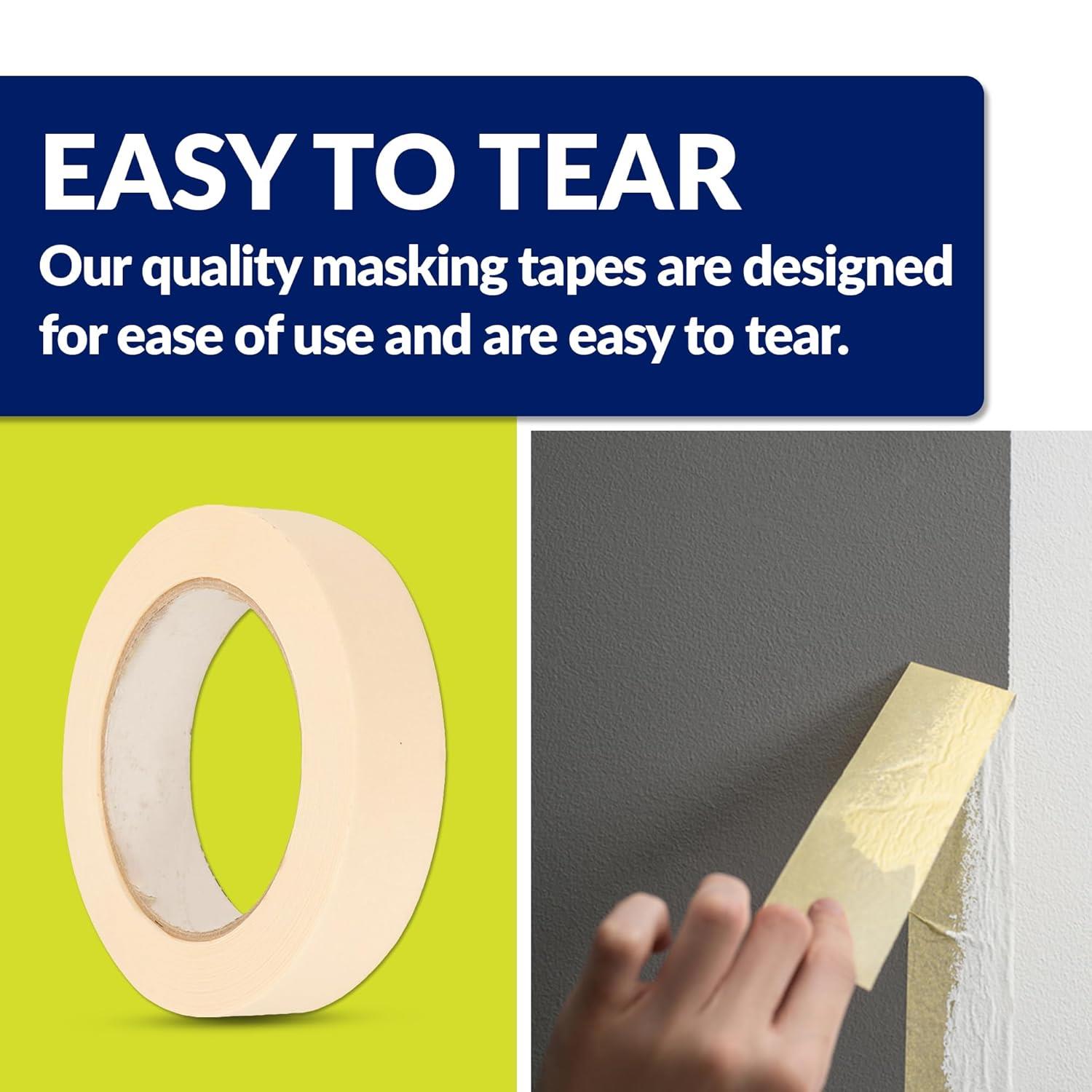 1x New Masking Tape 19mm x 35mm Indoor Outdoor DIY Painting Decorating Easy Tear - Image 3