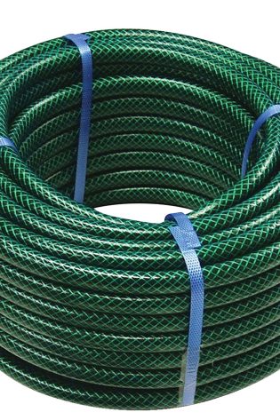 50M Garden Hose Pipe Reinforced Braided PVC Watering Hosepipe Reel Green 1/2"