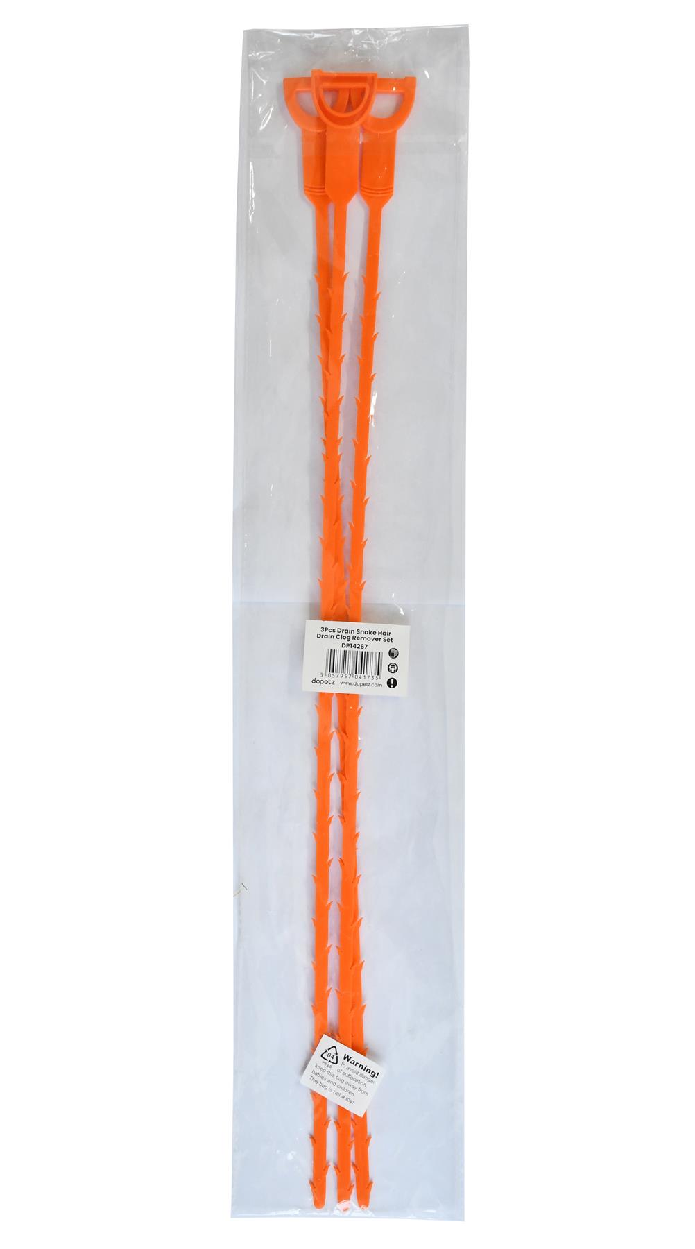 3 Pieces Drain Snake Hair Clog Remover Shower Drain Unblocker Tool for Bathroom & Kitchen Sink Clogs - Image 9